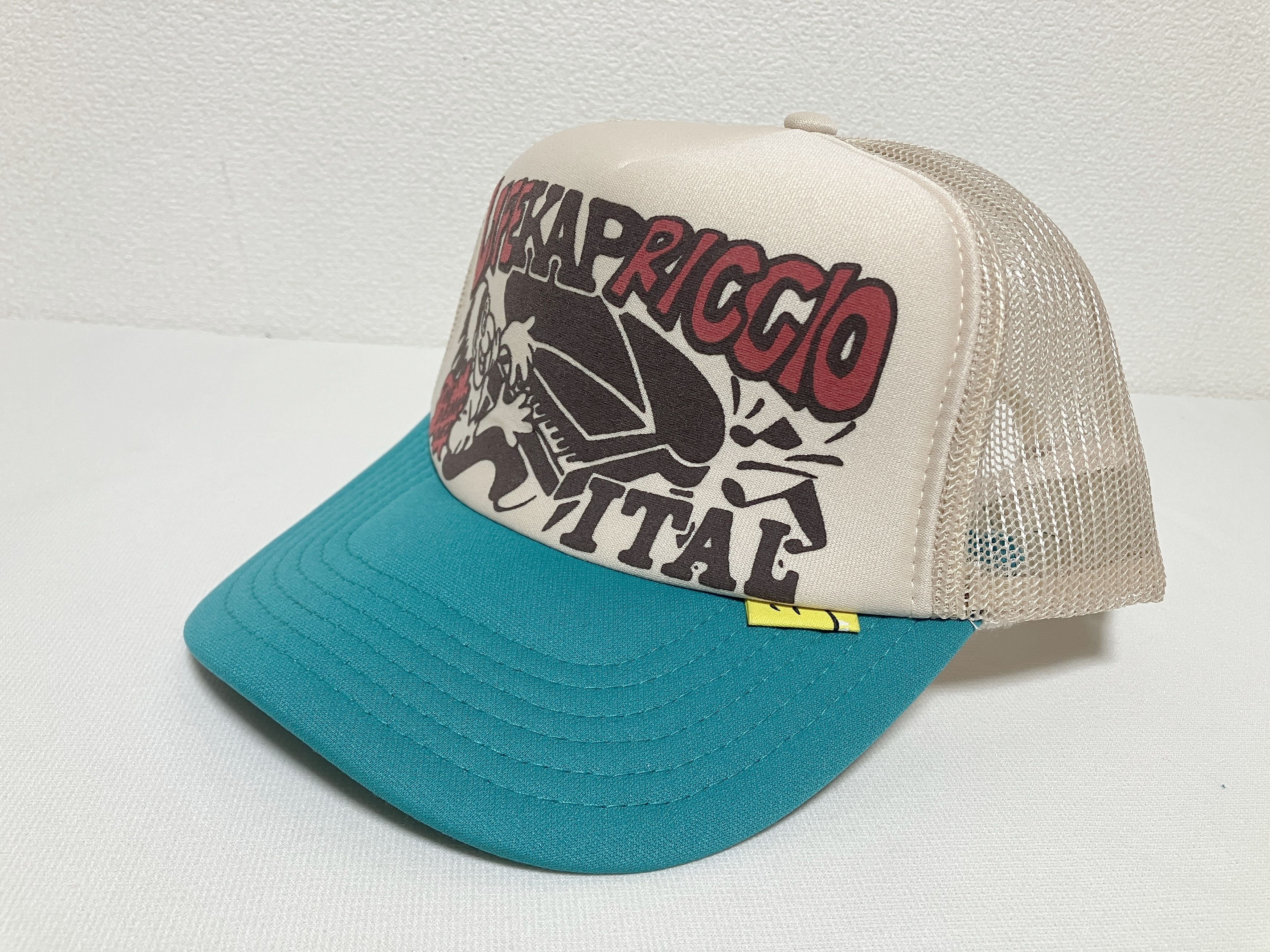 kapital life kapriccio truck cap hat trucker beige green