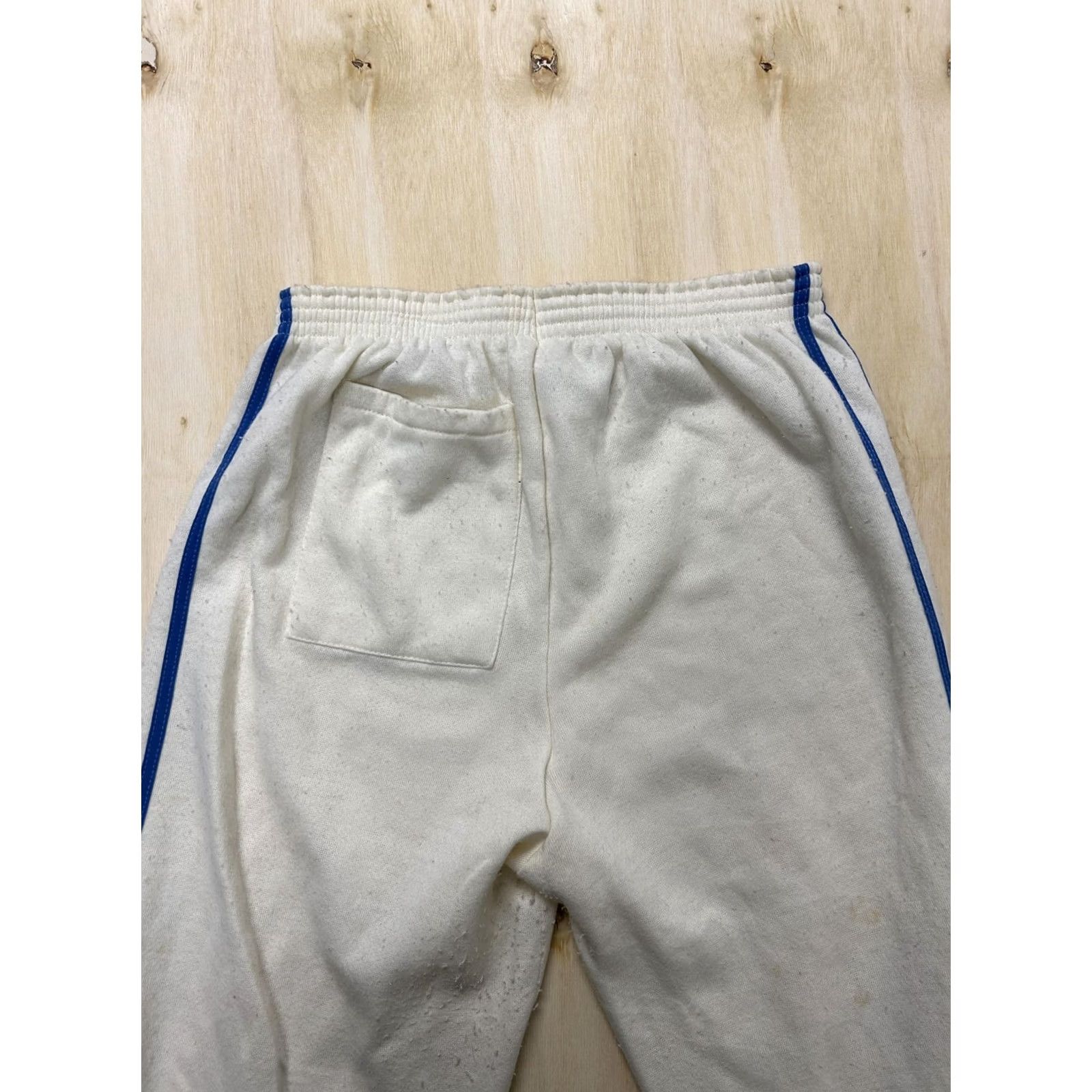 Vintage VINTAGE Active Wear Sweatpants Mens Large White Fleece Elastic Waist Side Stripe Pants Mens Large Retro Winter Casual Boys Mens? Size US 33 - 4 Thumbnail