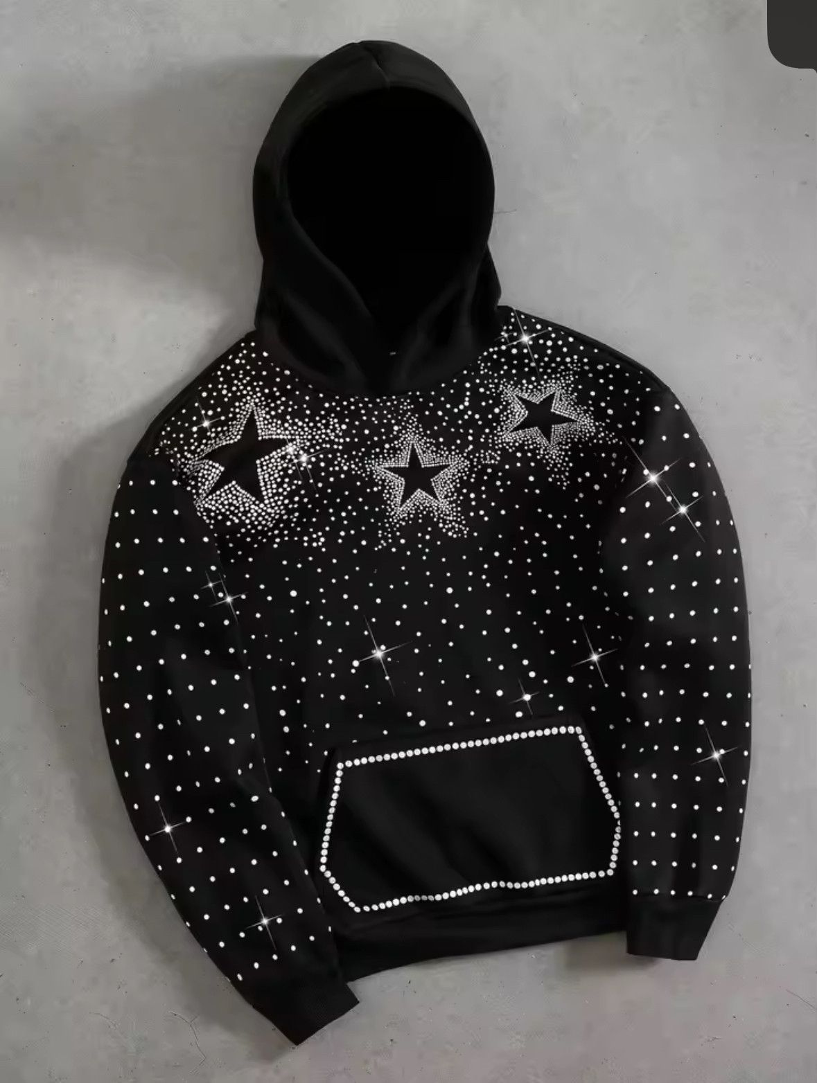 Other Fashion Punk Y2K Grunge Star Embroidered Sequins Hoodies Size US L / EU 52-54 / 3 - 1 Thumbnail