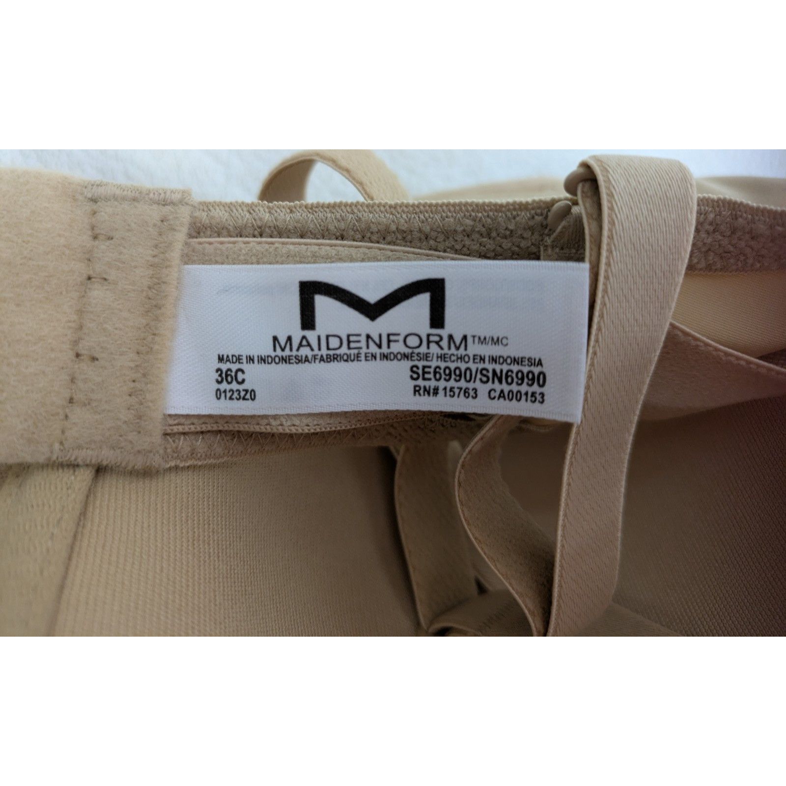Target Basics Maidenform 5 Way Strapless Bra Beige 36C Detachable Straps Size ONE SIZE - 6 Thumbnail