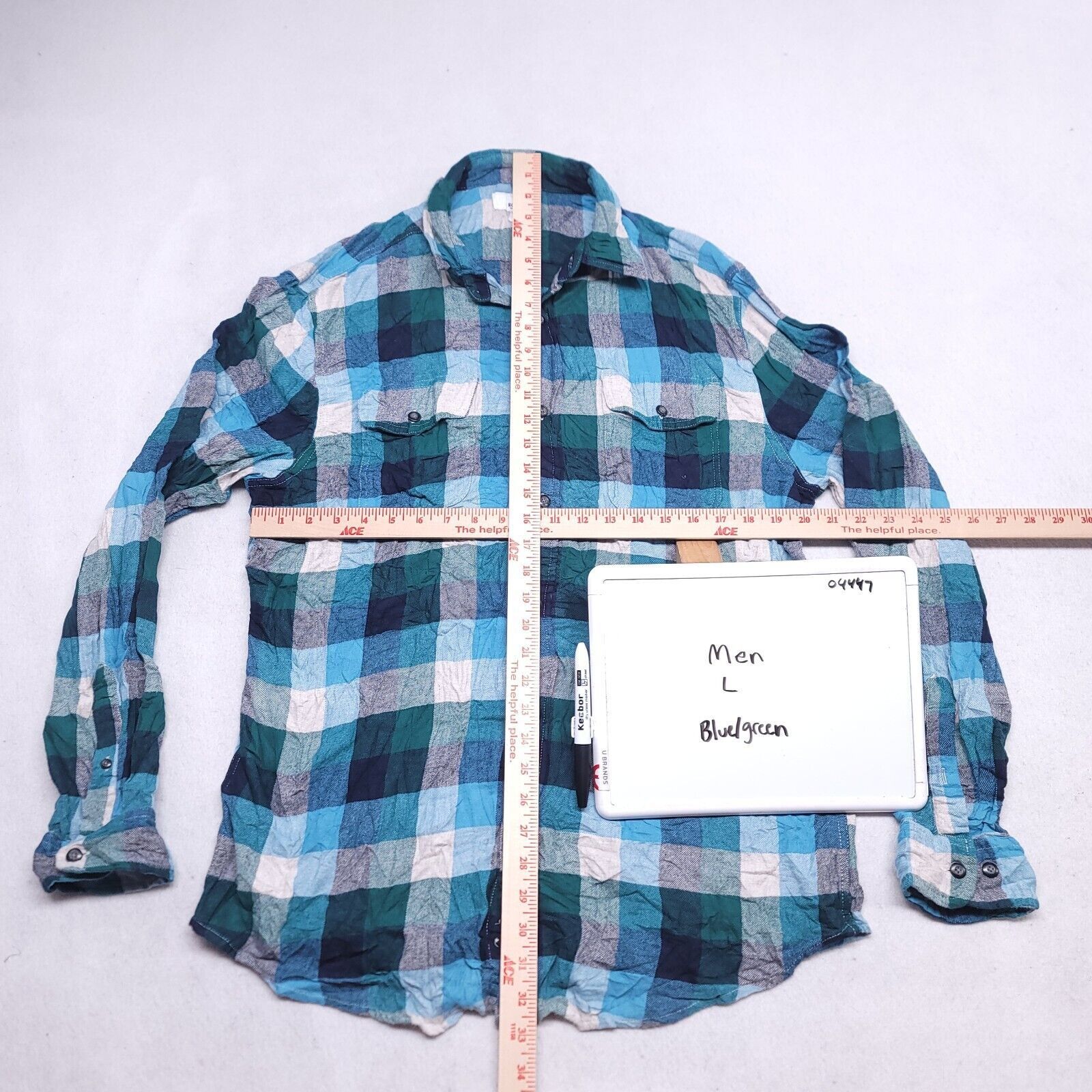 Sonoma Sonoma Gingham Flannel Shirt Mens Size L Green Gray Blue Size US L / EU 52-54 / 3 - 6 Thumbnail