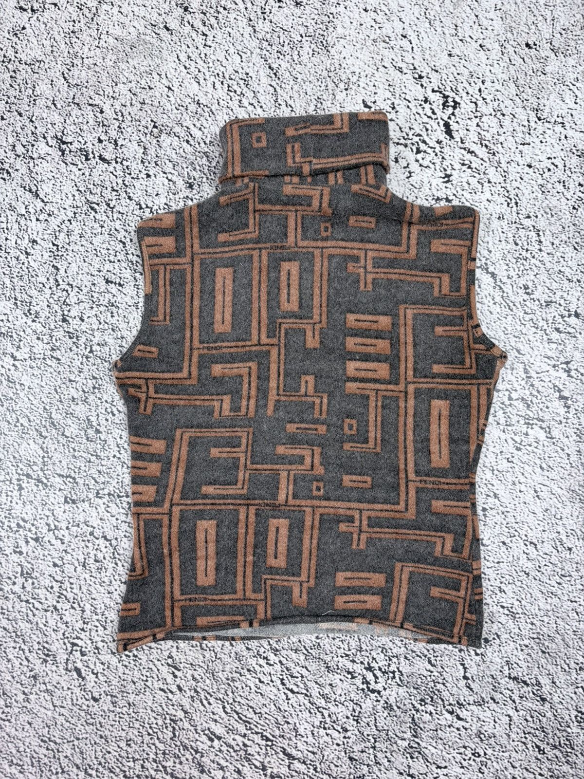 Fendi Vintage 90s Fendi Jeans Monogram Wool Angora Turtleneck Vest Size M / US 6-8 / IT 42-44 - 6 Thumbnail