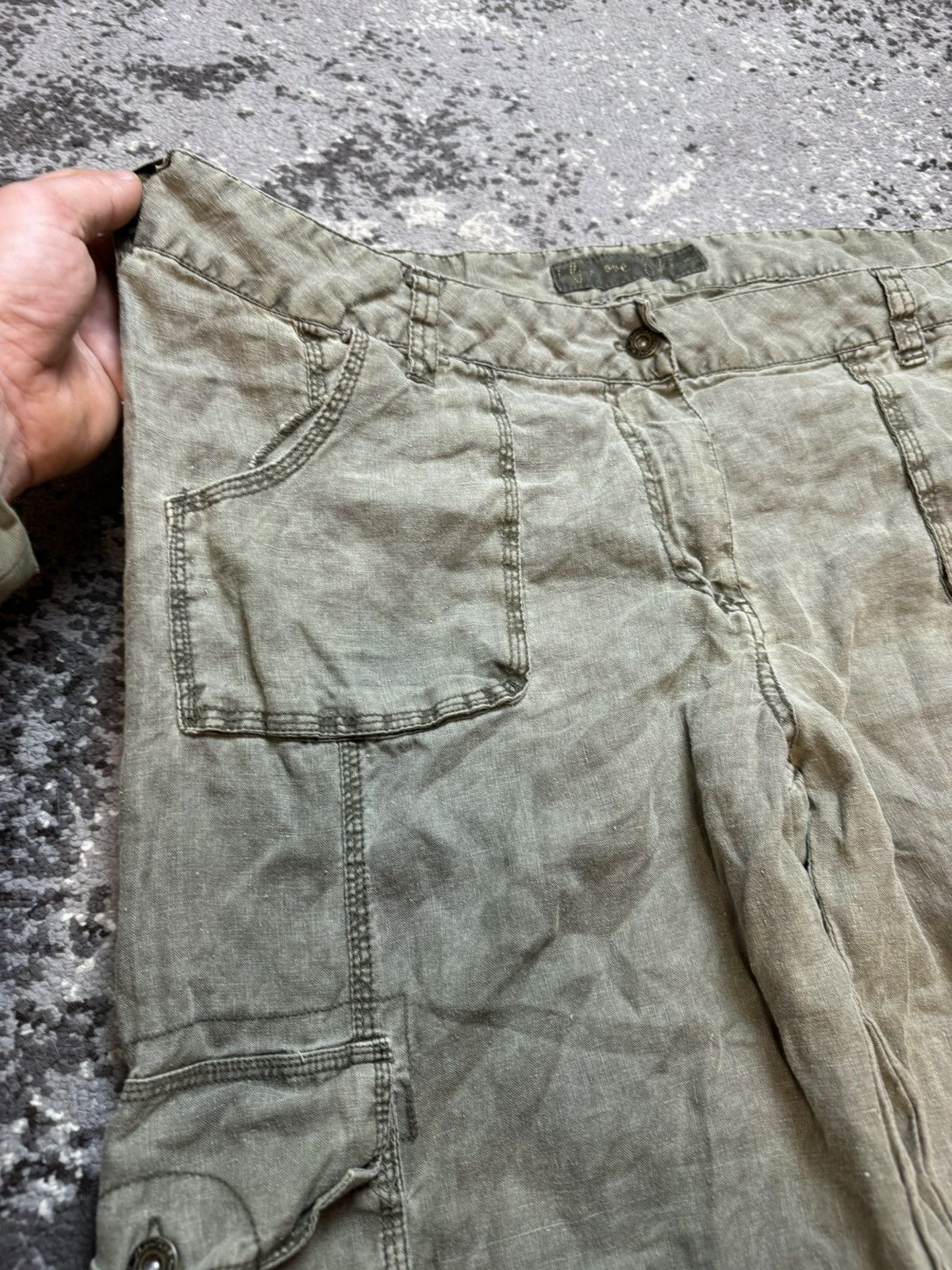 Japanese Brand × Vintage Vintage Y2K Baggy If Six Was Style Opium Cargo Linen Pants Size US 33 - 5 Thumbnail