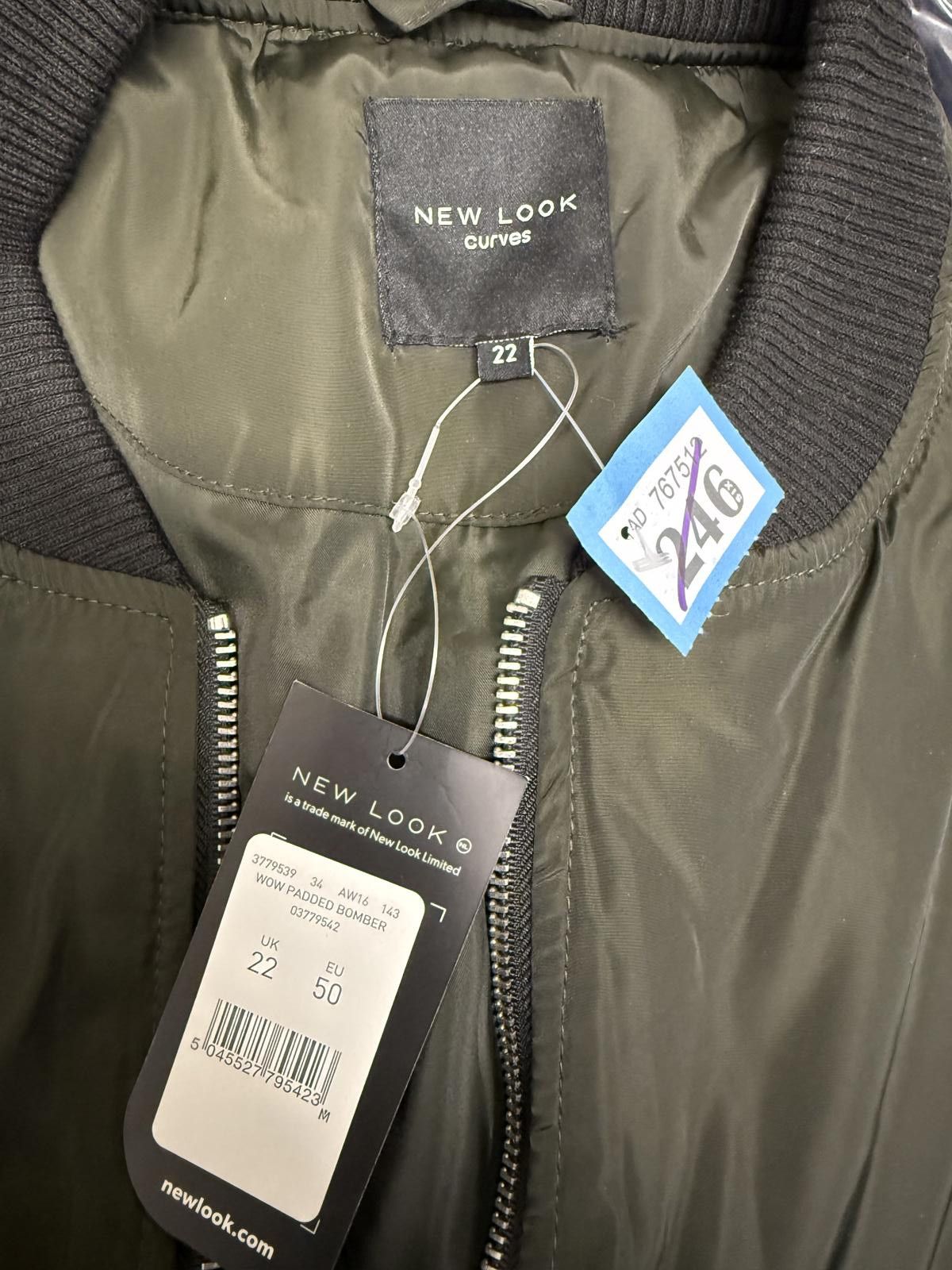 New Look New Look Olive Green Bomber Jacket Size XXL / US 16-18 / IT 52-54 - 4 Thumbnail