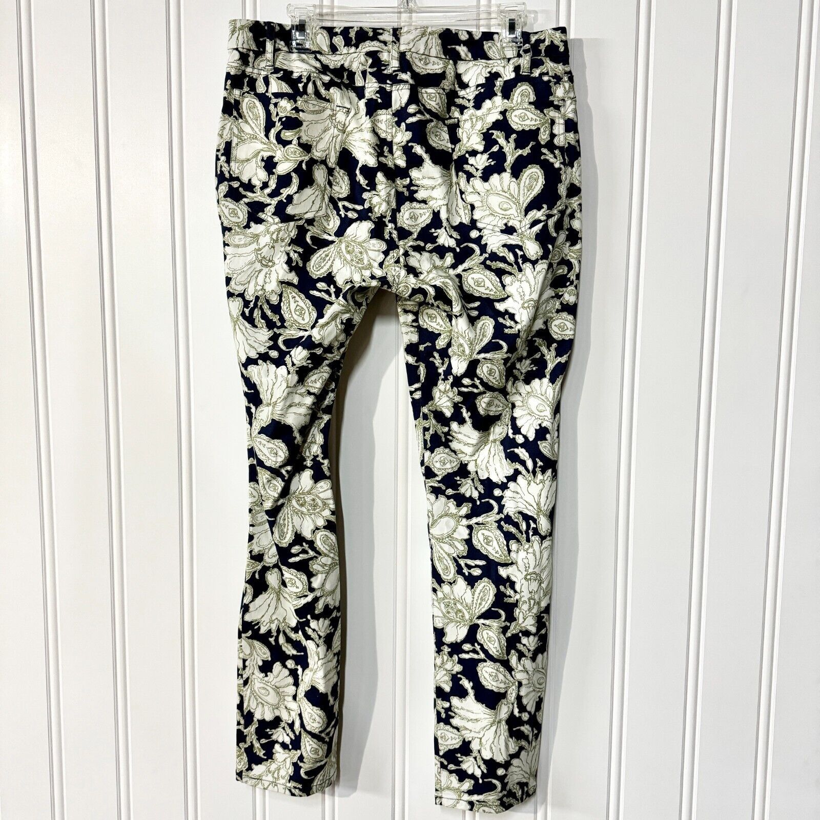 Orvis Orvis Pants Women Size 14 Low Rise Skinny Floral Navy Blue Size 36" / US 14 / IT 50 - 7 Thumbnail