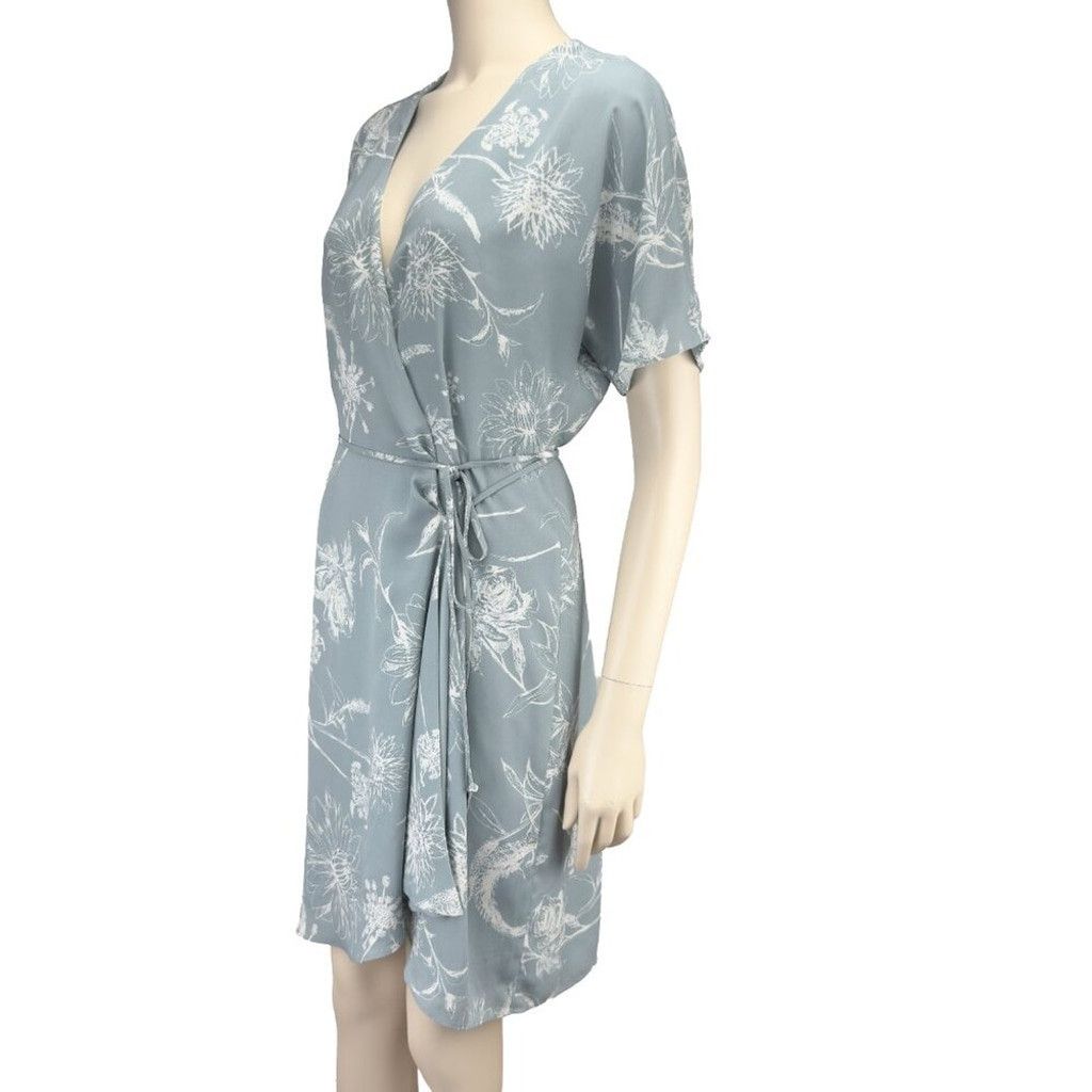 Other BABATON Wallace Wrap Baby Blue-Grey White Mini Dress Size M Size M / US 6-8 / IT 42-44 - 3 Thumbnail