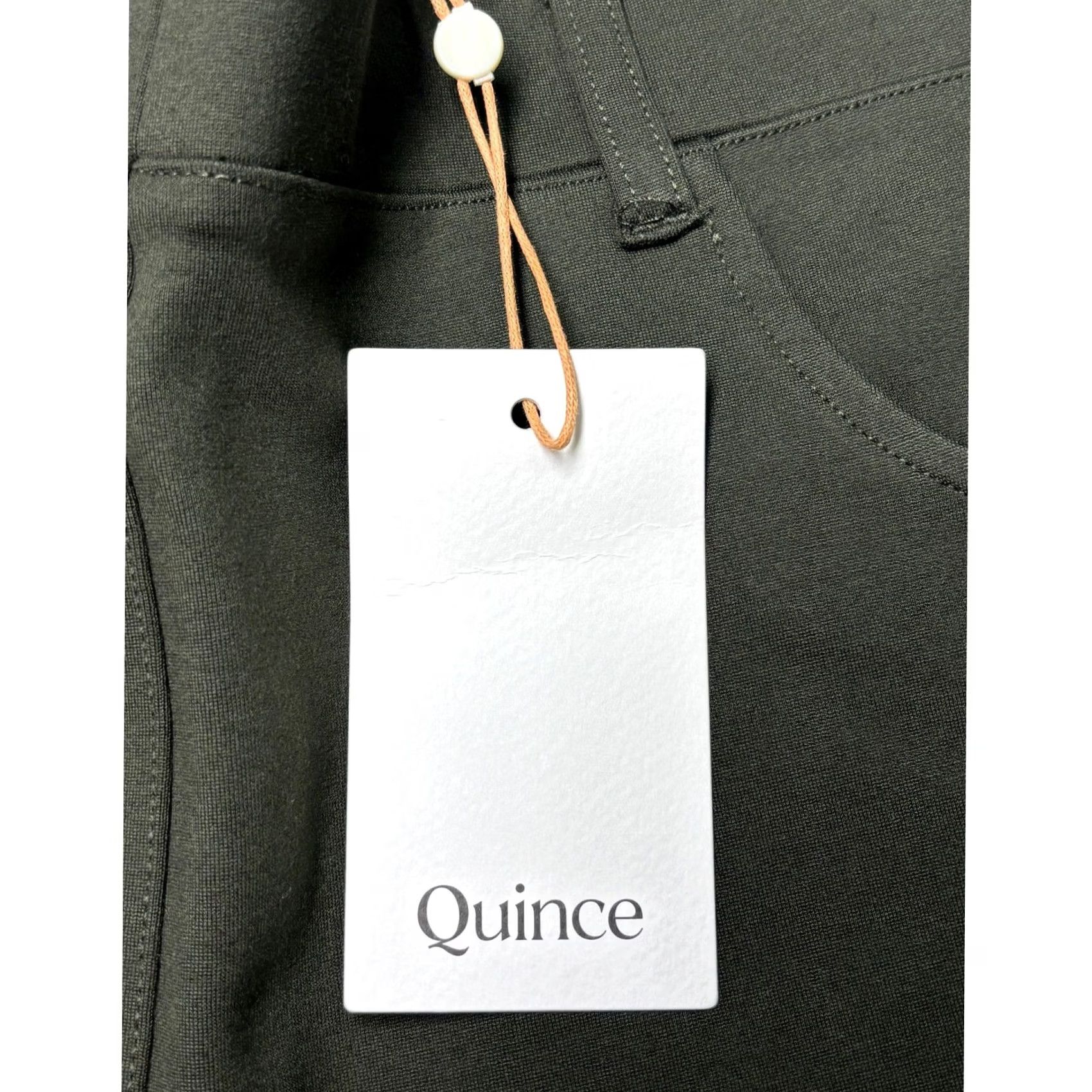 Quince NWT Quince Olive Ultra-Stretch Ponte Straight Leg Pants Womens XL 34x26 Petite Straight Leg Dress Pants with Pockets Size 40" / US 18 - 2 Thumbnail