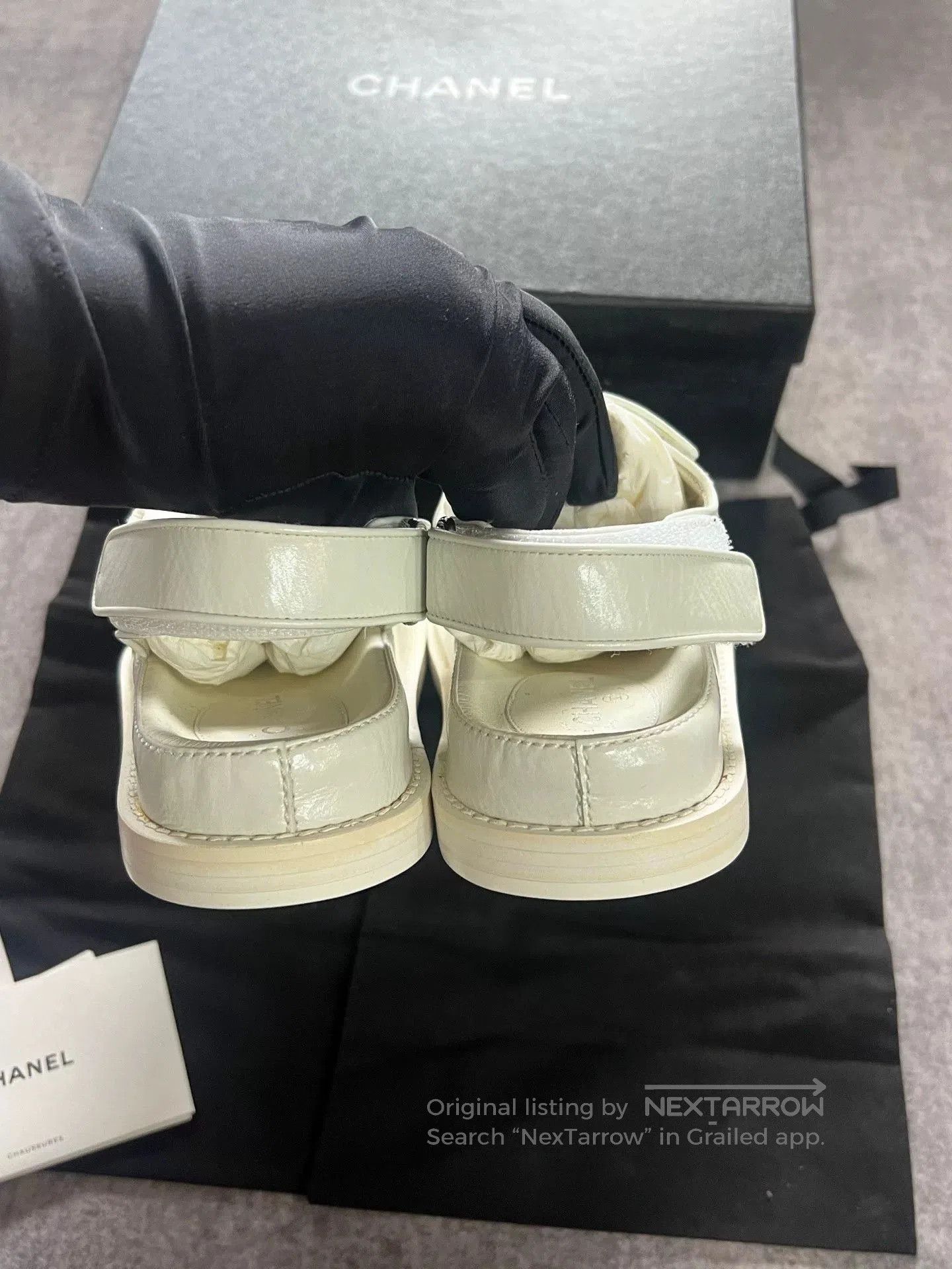 Chanel Chanel White Velcro Sandals. Size US 4.5 / IT 34.5 - 5 Thumbnail