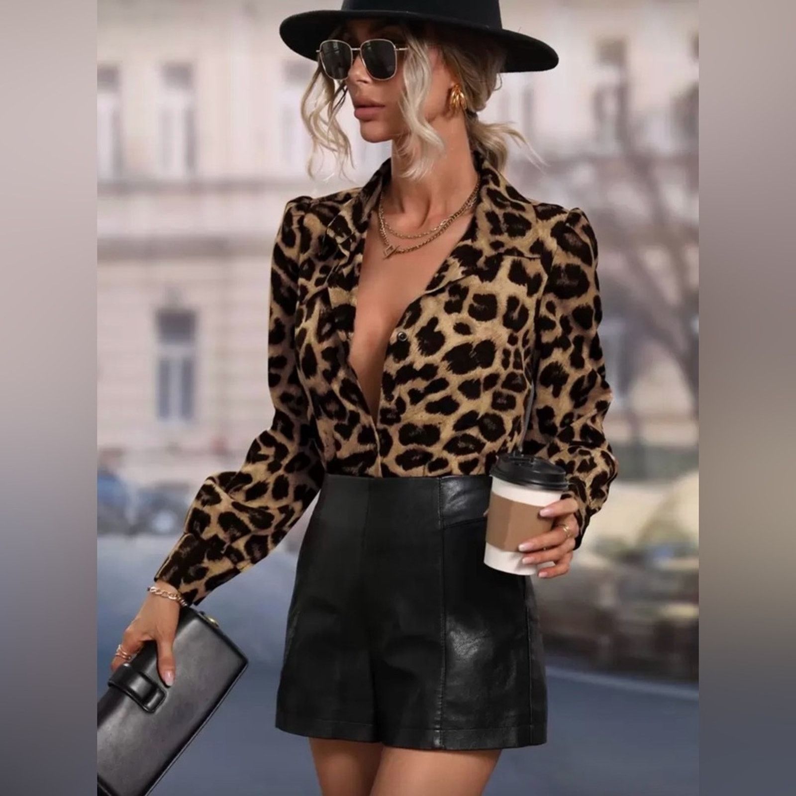 Other New Leopard Print V-Neck Blouse size S Size S / US 4 / IT 40 - 5 Thumbnail