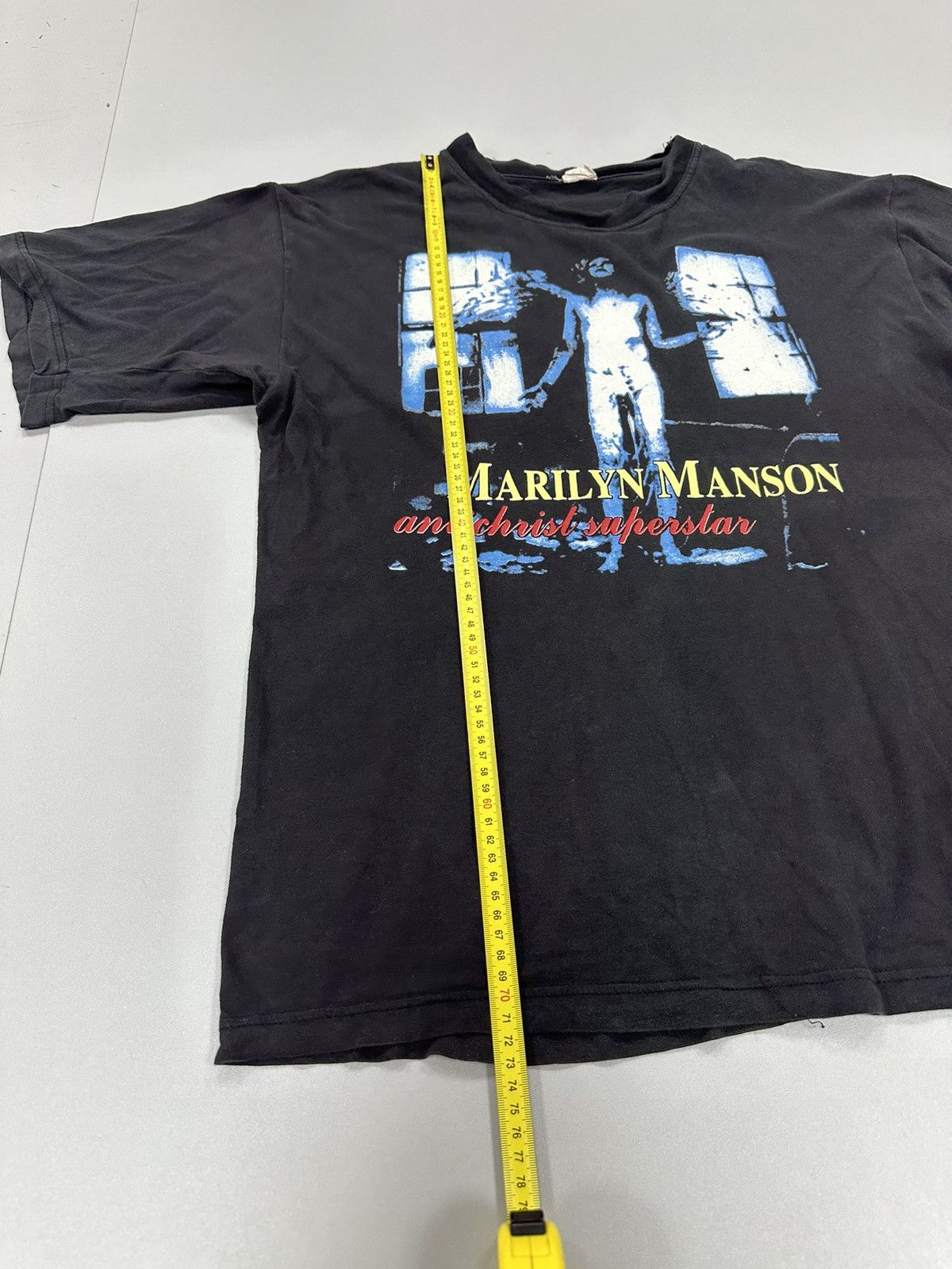 Band Tees × Vintage Marilyn Manson Vintage 90's Band Logo T Shirt Size US XL / EU 56 / 4 - 9 Thumbnail