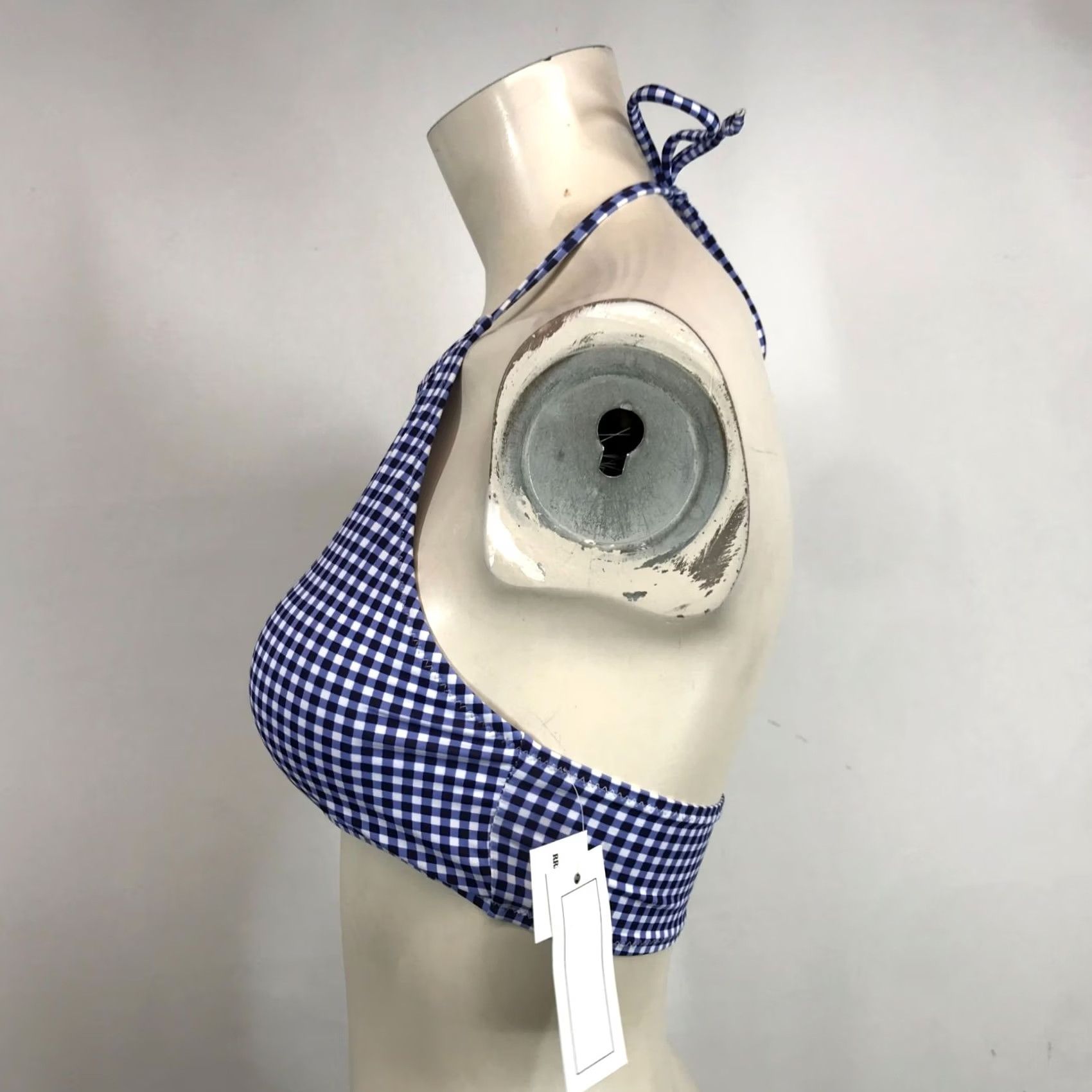American Apparel AMERICA APPAREL Women Top Halter Padded Blue White Check M Short Description: Not Applicable Size M / US 6-8 / IT 42-44 - 4 Thumbnail