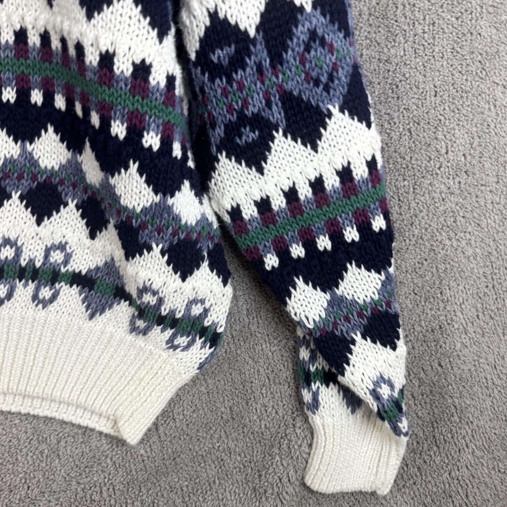 Vintage VINTAGE Gulf Traders Sweater Mens Large Navy Fair Isle Chunky Knit Hong Kong Size US L / EU 52-54 / 3 - 3 Thumbnail