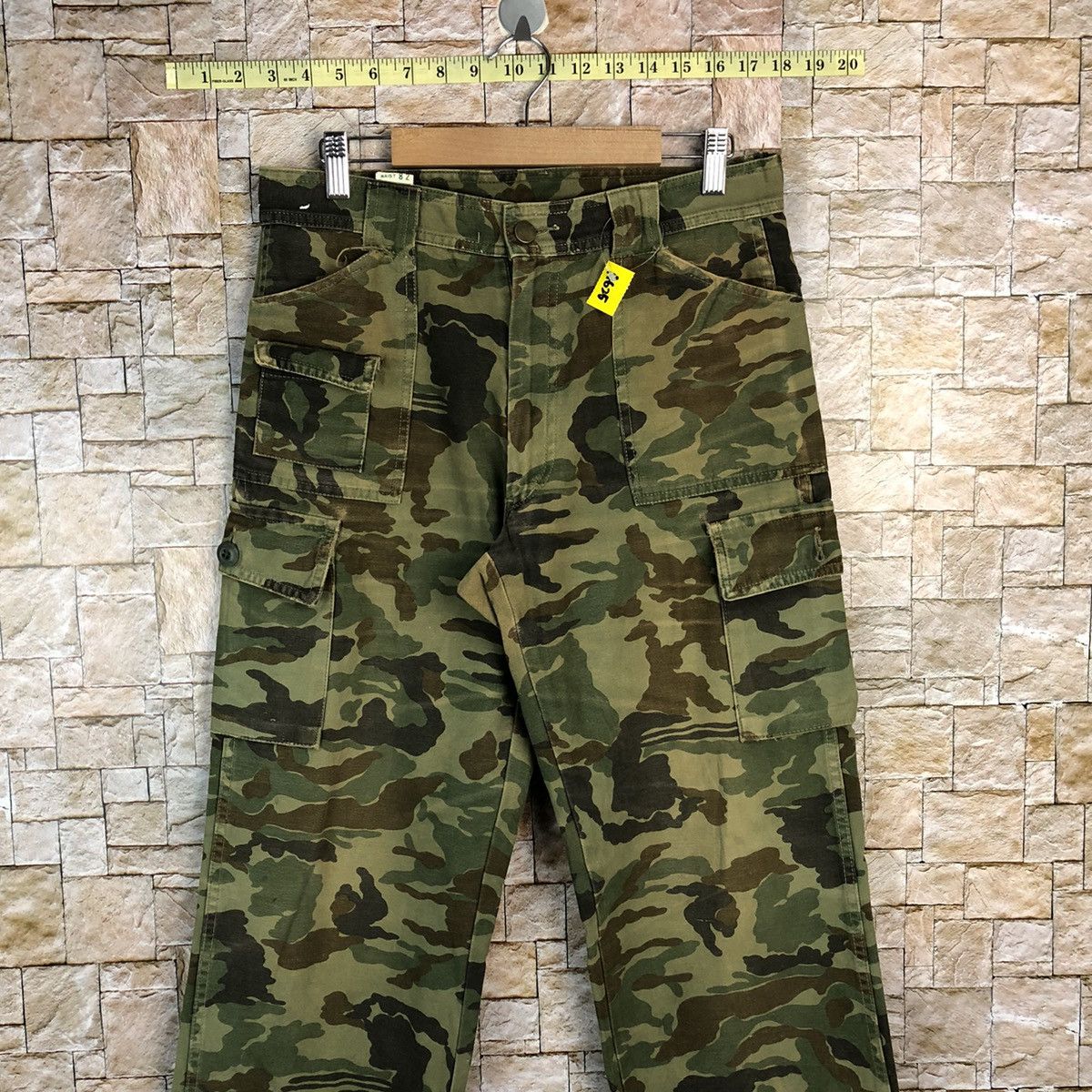 Japanese Brand Even River Green Camo Cargo Multipocket Pants #A625 Size US 31 - 2 Thumbnail