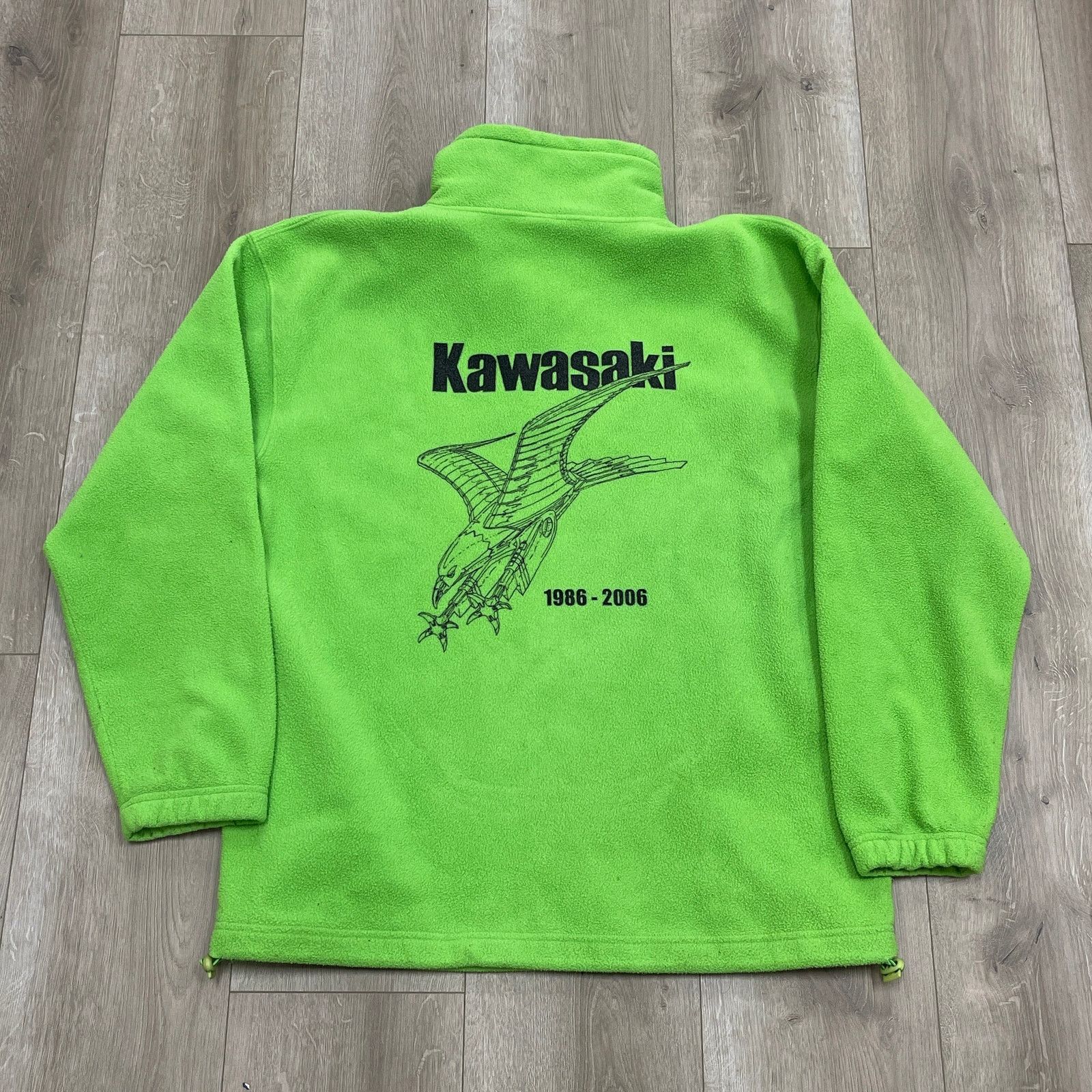 Vintage vintage 2006 Kawasaki fleece half-zip sweater Pullover Large Size US L / EU 52-54 / 3 - 6 Thumbnail