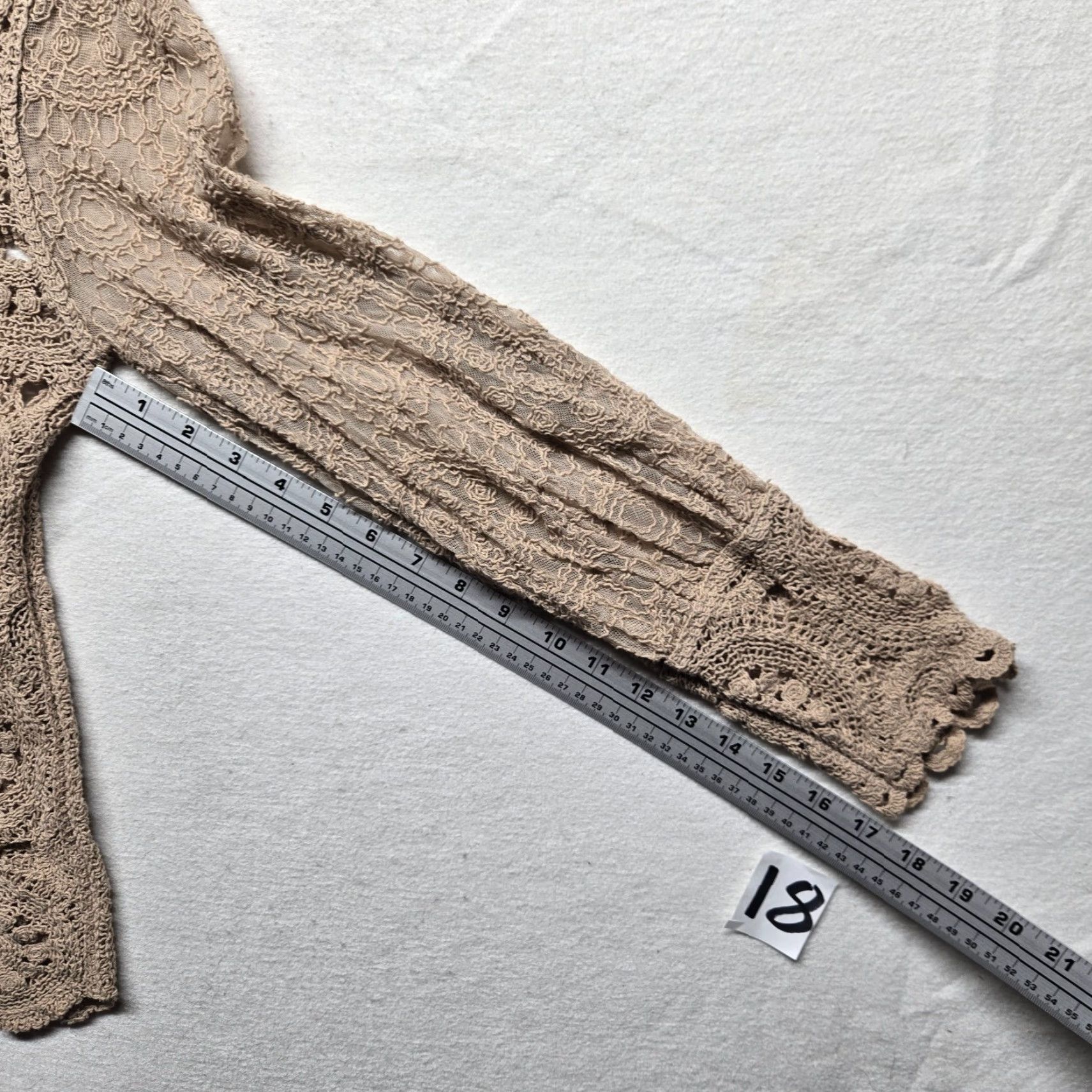 Vintage Solid Brown Lace Crochet Cut Out Boho Cottage Adult Women's Size Small Size L / US 10 / IT 46 - 4 Thumbnail