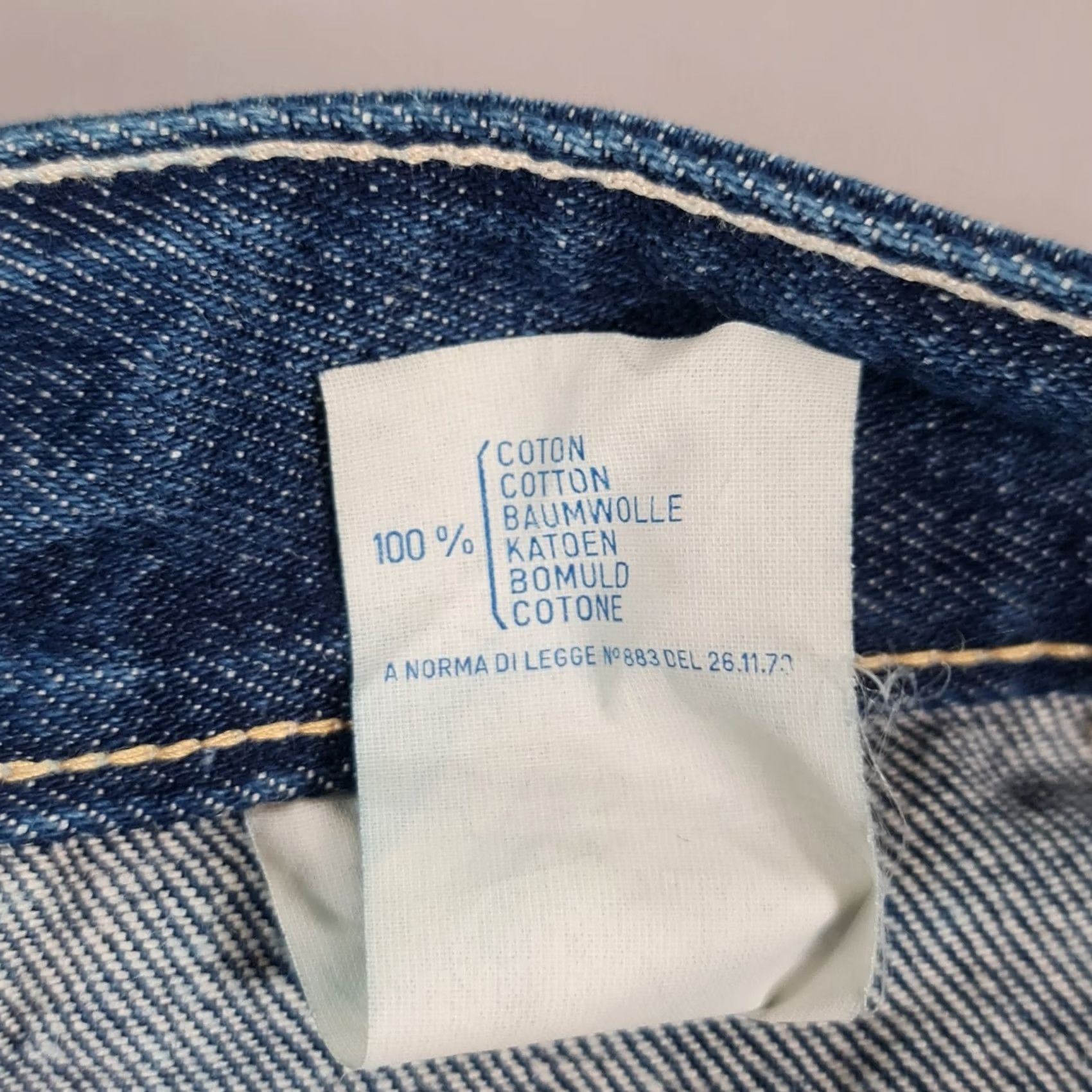 Vintage Womens Baggy Jeans Blue W26 L34 Flare High Rise Denim Jeans 5-Pocket Zip Fly 100% Cotton French Made Womens Size 28" / US 6 / IT 42 - 5 Thumbnail