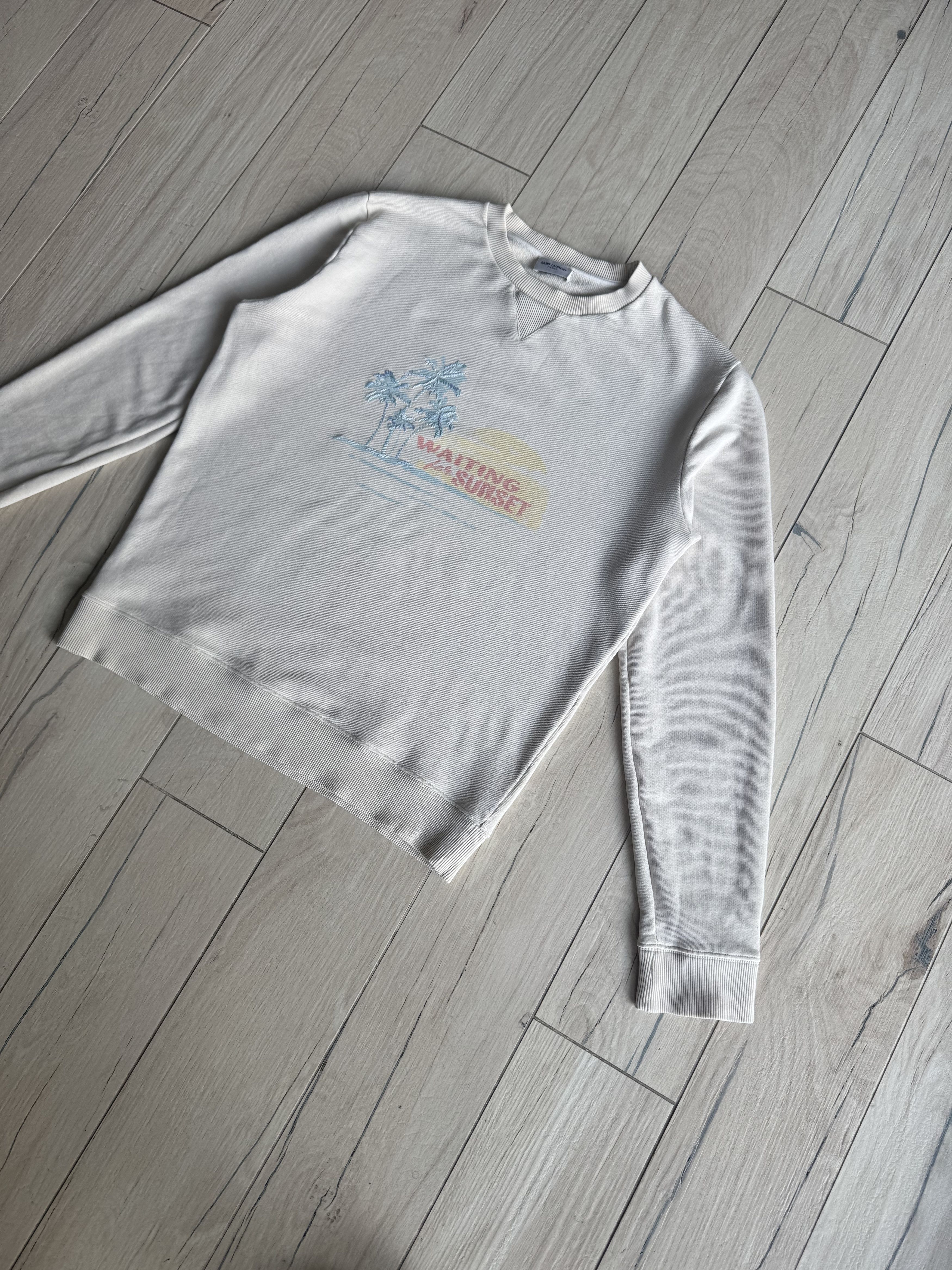 Saint Laurent Paris SS17 Saint Laurent Waiting For Sunset Cream Crewneck Size US M / EU 48-50 / 2 - 2 Thumbnail