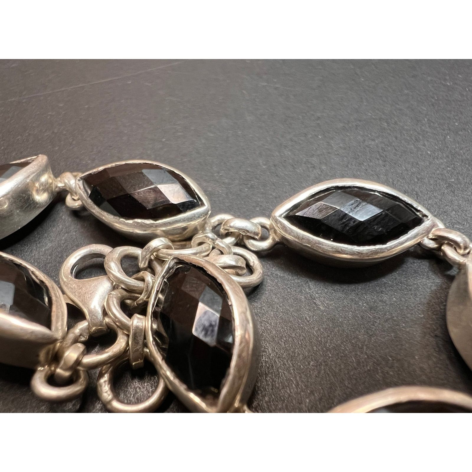 Other NEW Black onyx sterling silver 8 inch bracelet Size ONE SIZE - 4 Thumbnail