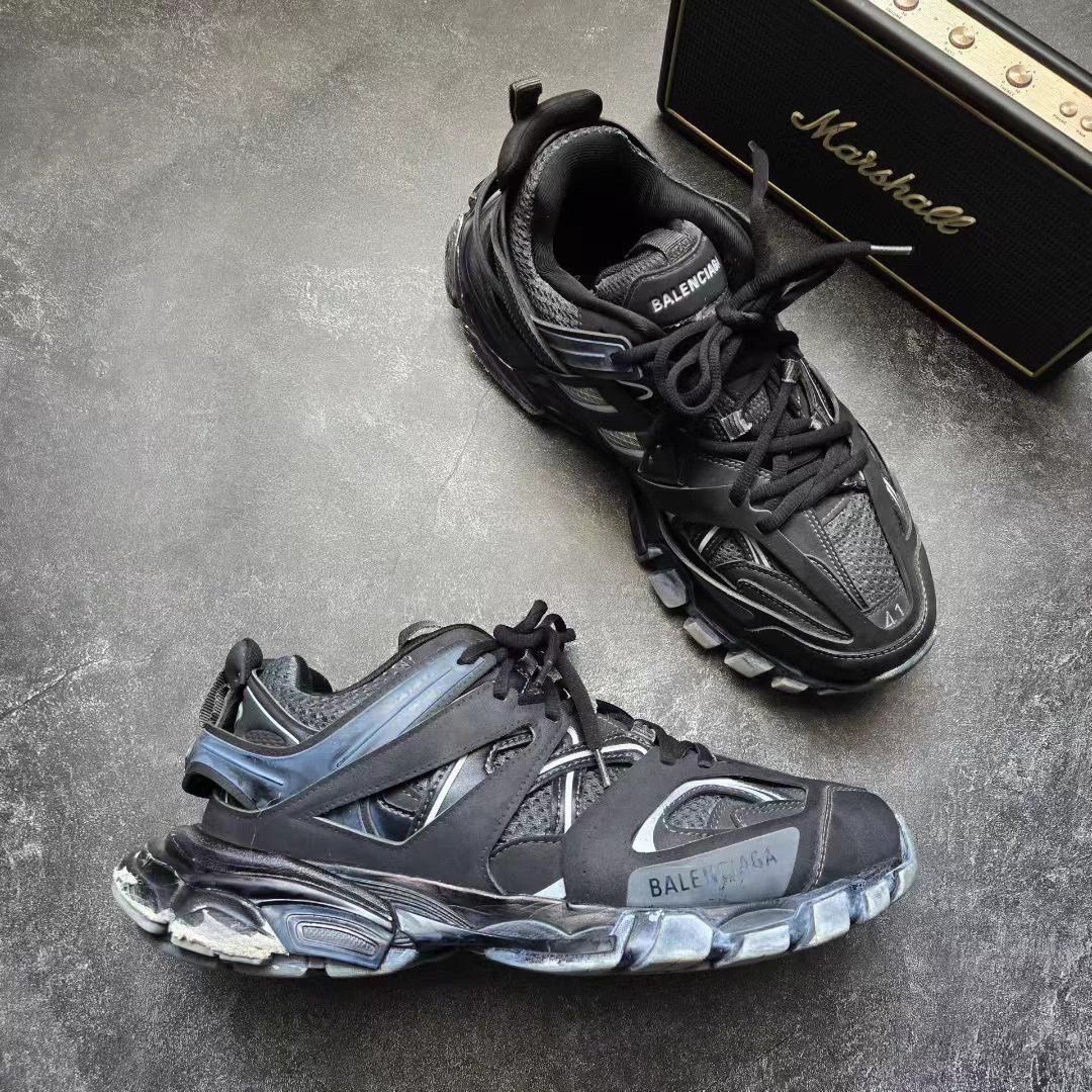 Balenciaga BALENCIAGA TRACK Distressed Black 41 2x Worn LN Box Size US 8 / EU 41 - 6 Thumbnail