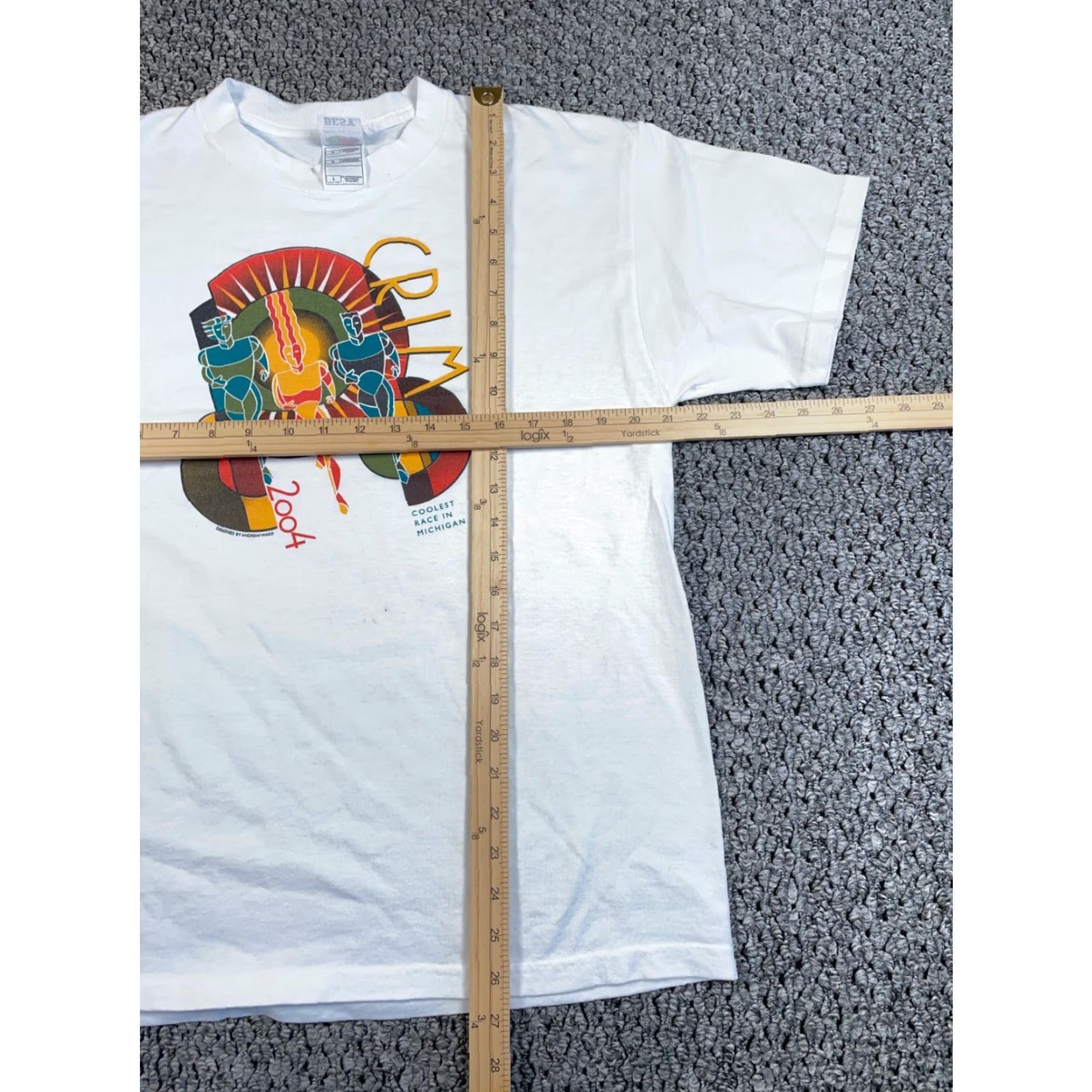 Fruit Of The Loom Vintage Yes Flint Michigan Crim Race Graphic T-Shirt Adult Large White Double Sided 2004 Size US L / EU 52-54 / 3 - 5 Thumbnail