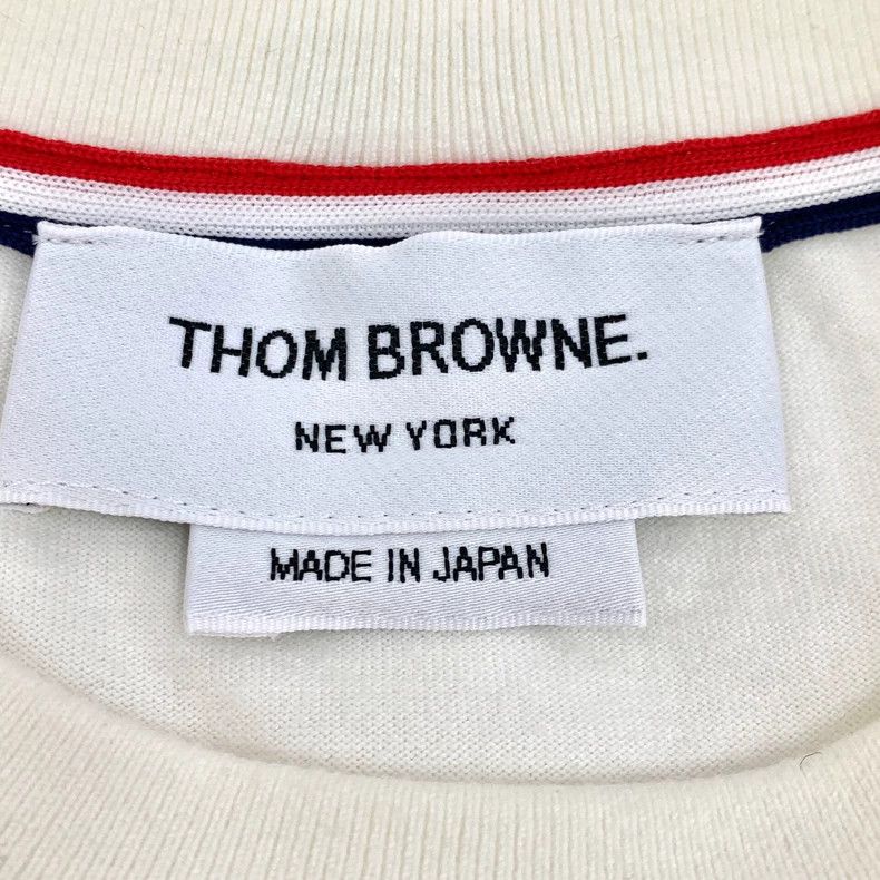 Thom Browne Thom browne White classic four-bar cotton round-neck long-s Size US XXS / EU 40 - 7 Thumbnail