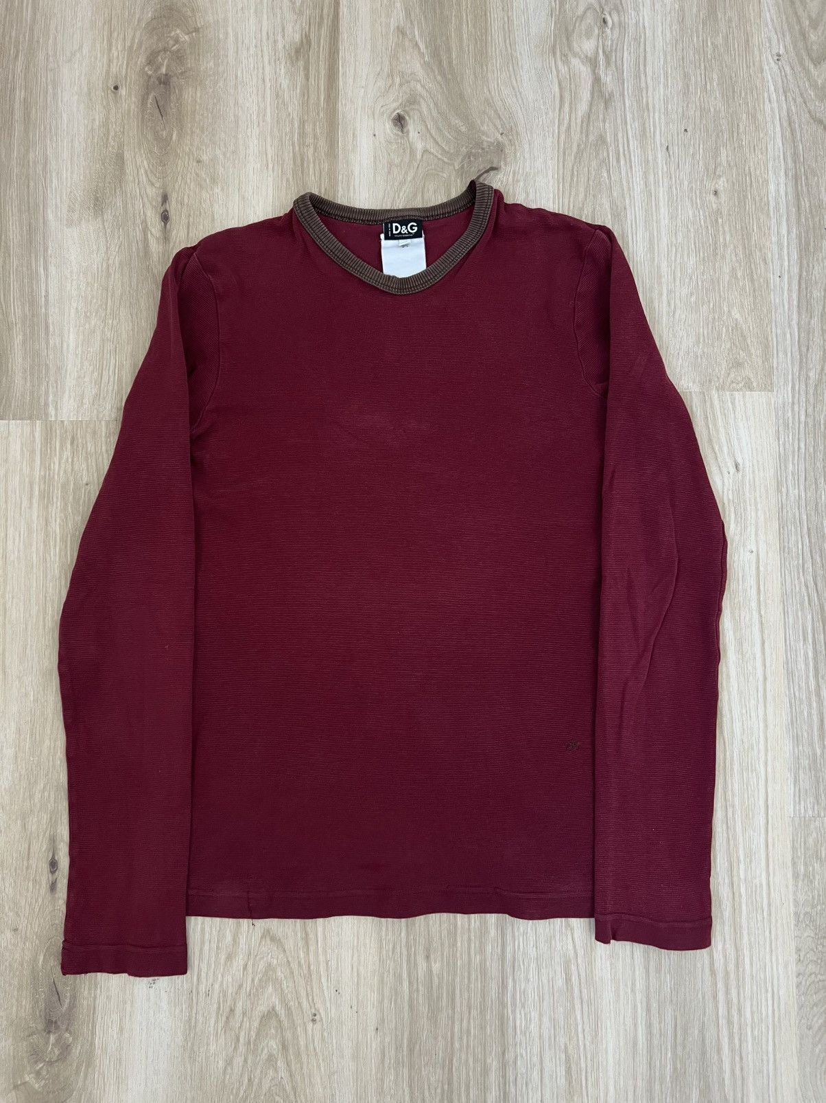 Dolce & Gabbana Beautiful distressed slim dolce gabbana burgundy longsleeve Size US M / EU 48-50 / 2 - 3 Thumbnail