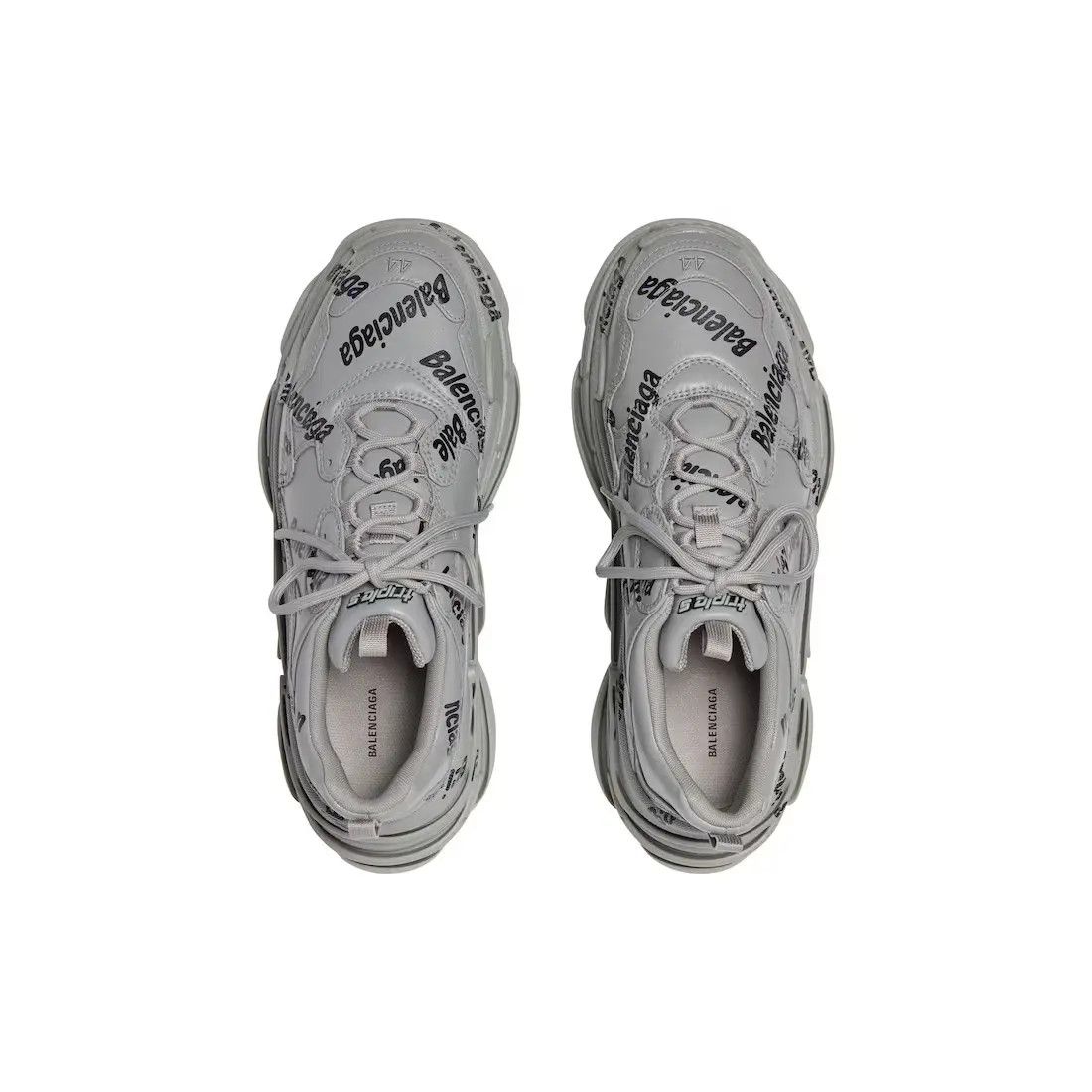 Balenciaga o1bcso1str1224 Triple S Logotype Sneakers in Grey/Black Size US 10 / EU 43 - 4 Thumbnail