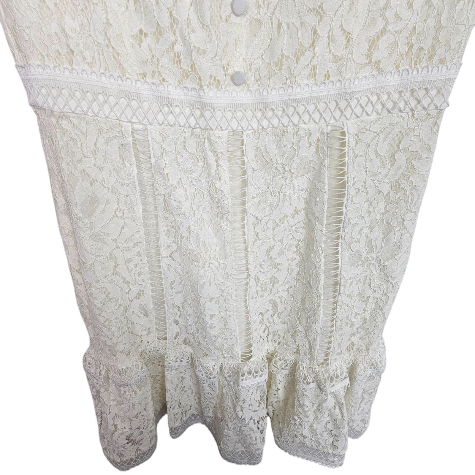 French Connection French Connection Amisha Mini Dress Lace Ruffle Hem Cottage Size S / US 4 / IT 40 - 3 Thumbnail