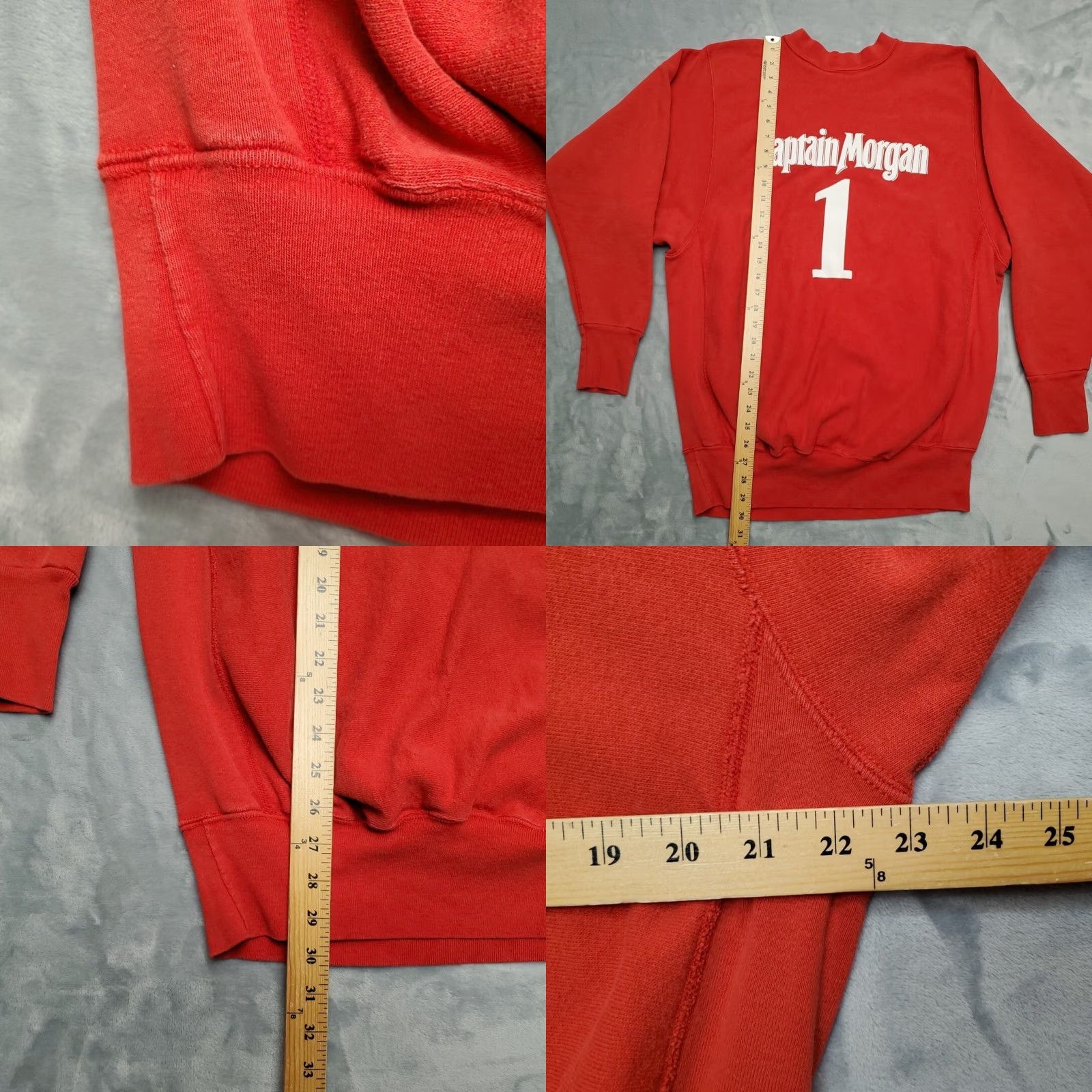 Vintage VINTAGE Captain Morgan Sweatshirt Mens XL Red USA 70s Reverse Weave Cotton Blend Fleece Pullover Crew Neck Long Sleeve.jpg Size US XL / EU 56 / 4 - 9 Thumbnail