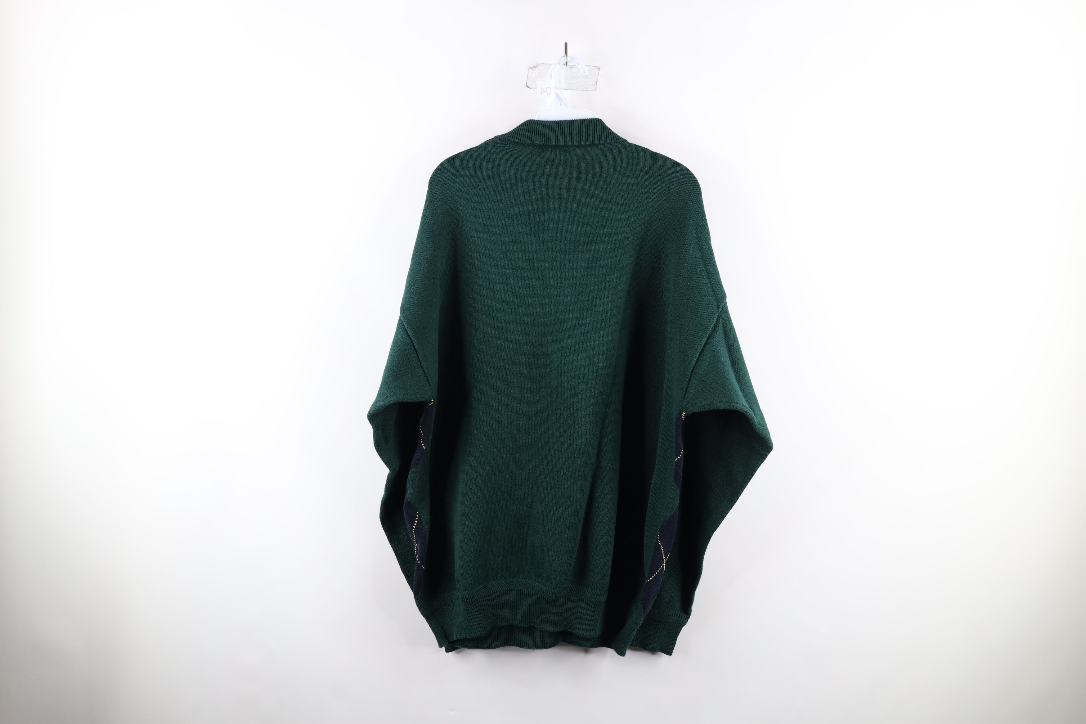 Nautica Vintage 90s Nautica Diamond Knit Collared Pullover Sweater Size US XXL / EU 58 / 5 - 5 Thumbnail