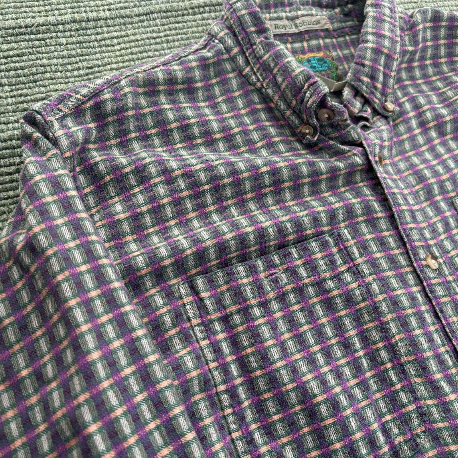 Royal Robbins Vintage 1990s Royal Robbins cotton plaid gray flannel Size US L / EU 52-54 / 3 - 4 Thumbnail