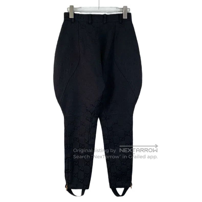 Gucci Gucci Black logo jacquard full print cotton tread equestri Size 25" / US 0 / IT 36 - 2 Thumbnail