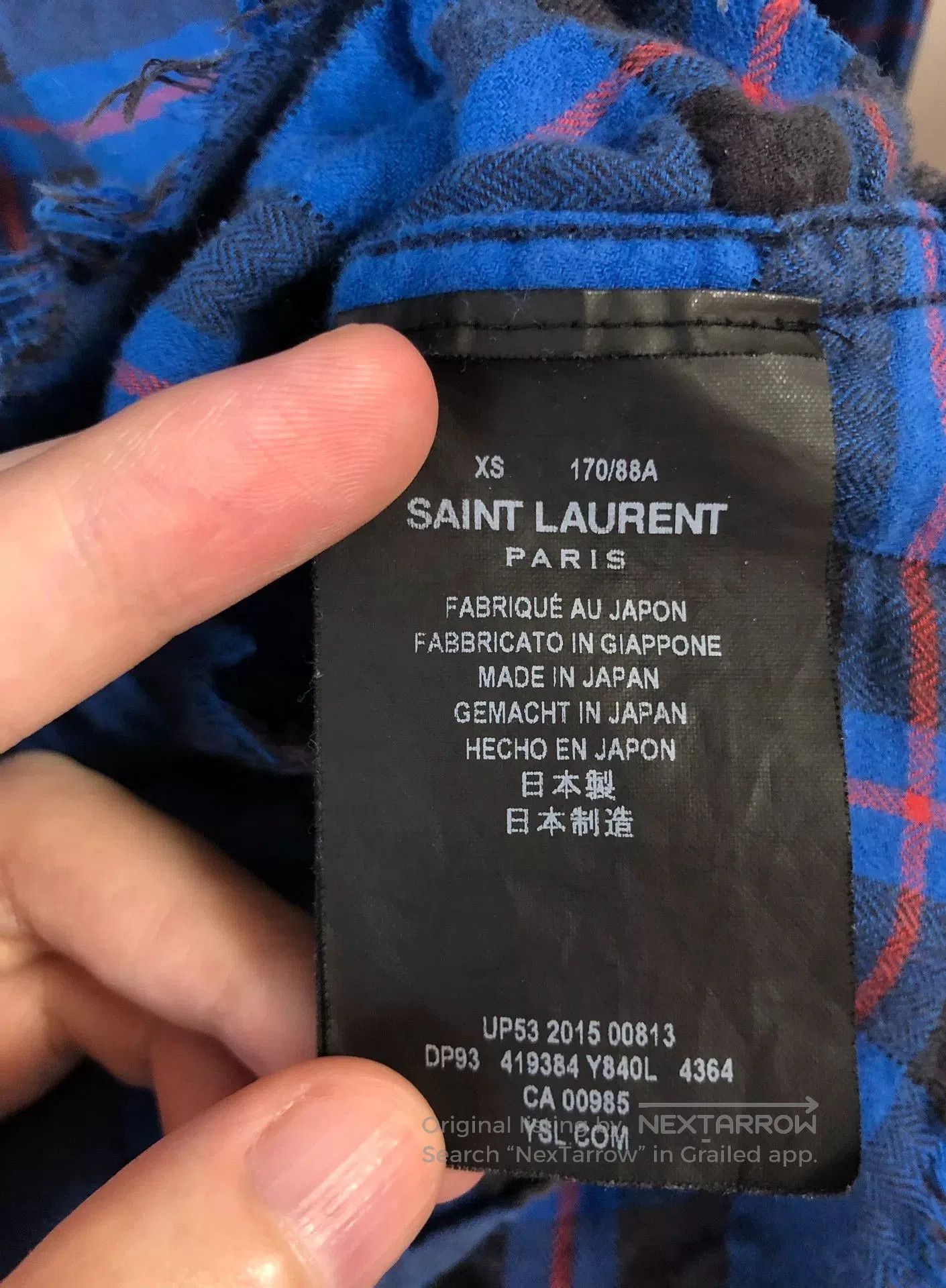 Saint Laurent Paris blue plaid shirt from saint laurent. Size US XS / EU 42 / 0 - 8 Thumbnail