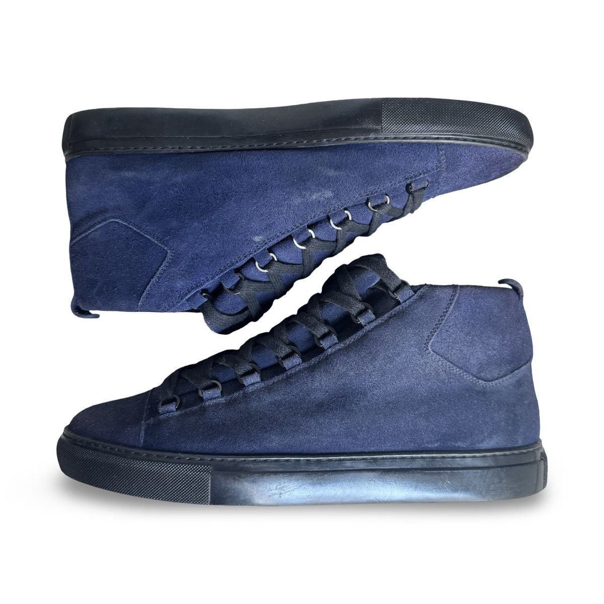 Balenciaga balenciaga dark blue suede arena hightops Size US 12 / EU 45 - 3 Thumbnail