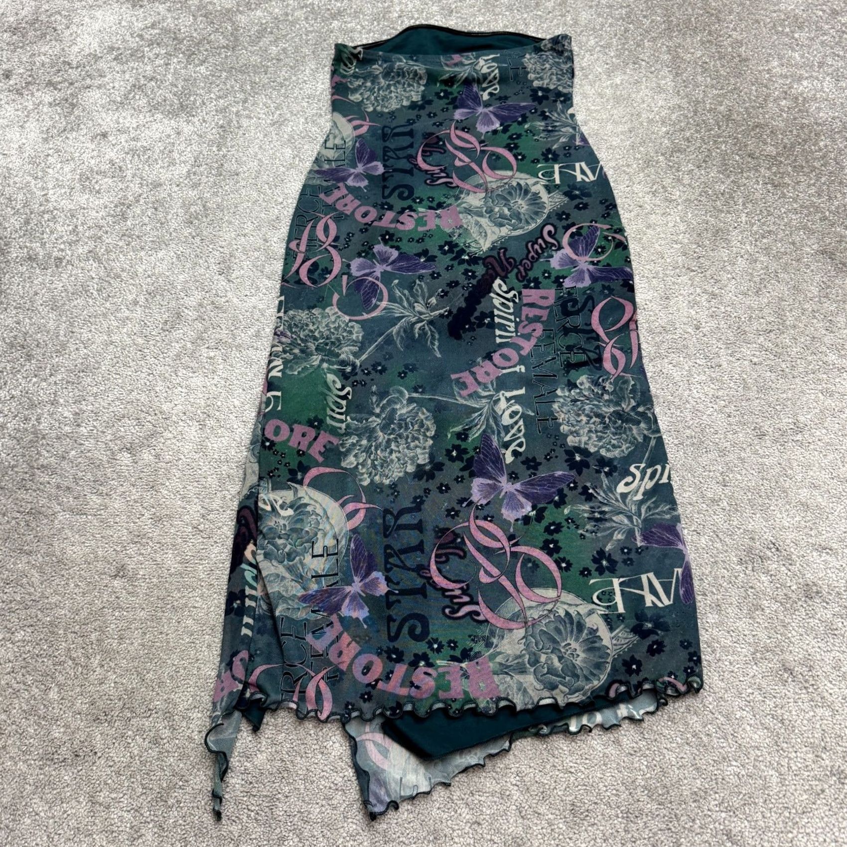 Urban Outfitters VINTAGE? No — wait. The item is not vintage. Urban Outfitters Dress Graphics Print Straps Green Shirt? Size M / US 6-8 / IT 42-44 - 3 Thumbnail