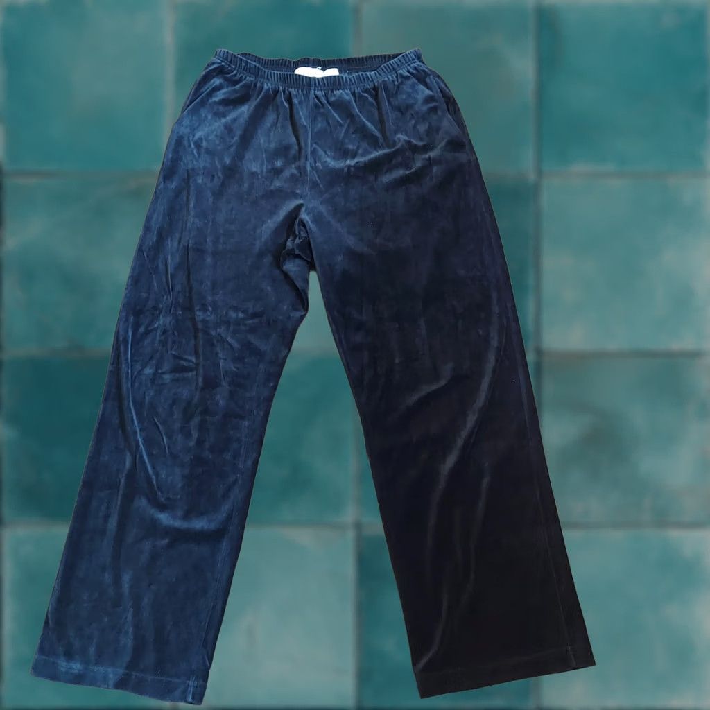 Liz Claiborne Liz Claiborne Women's Black Velvet Sweatpants M - Pants, Regular, Solid, Cotton Polyester, Casual Travel, Womens Size 32" / US 10 / IT 46 - 1 Thumbnail