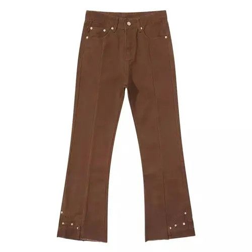 image of Brown Flared Reversed Denim Jean Pants, Men's (Size 36)