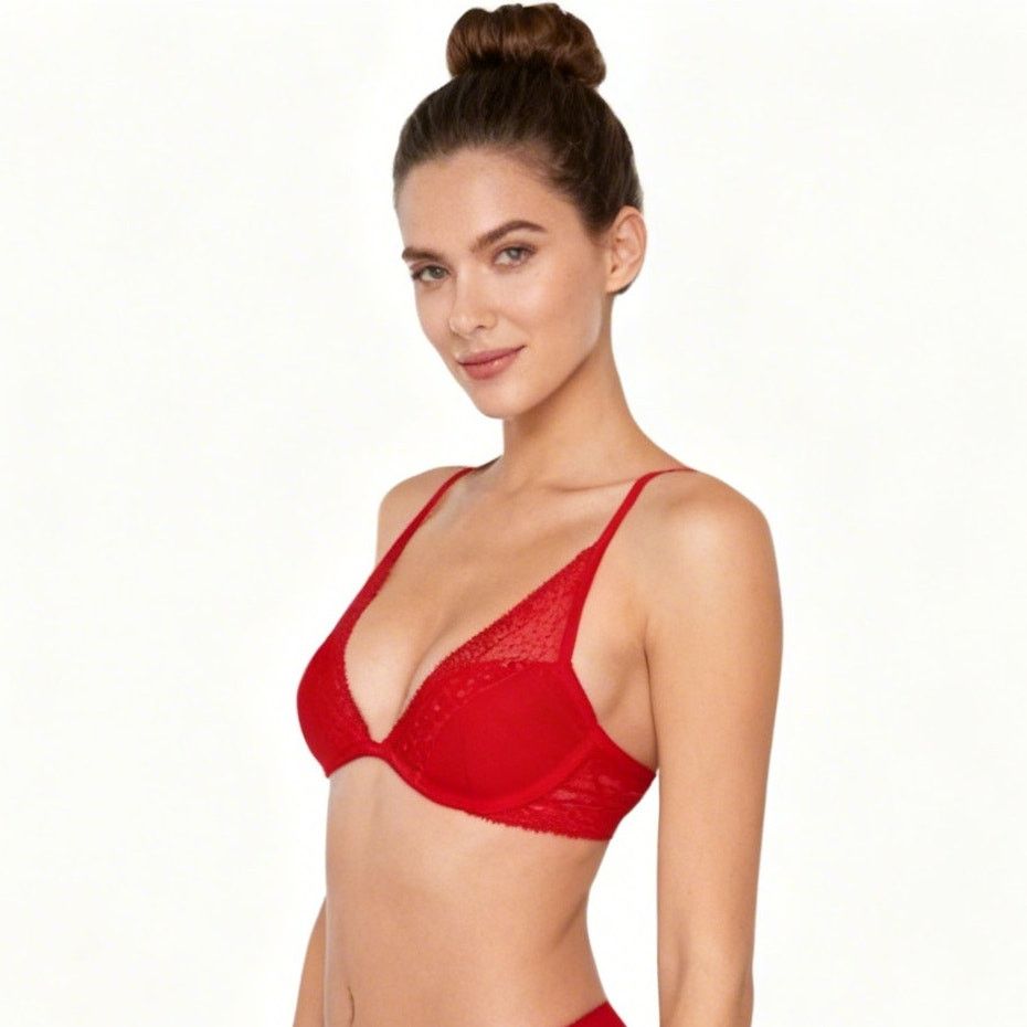 Victoria's Secret Victoria's Secret Lightly-Lined Lace Plunge Bra, 32DD Size ONE SIZE - 1 Thumbnail