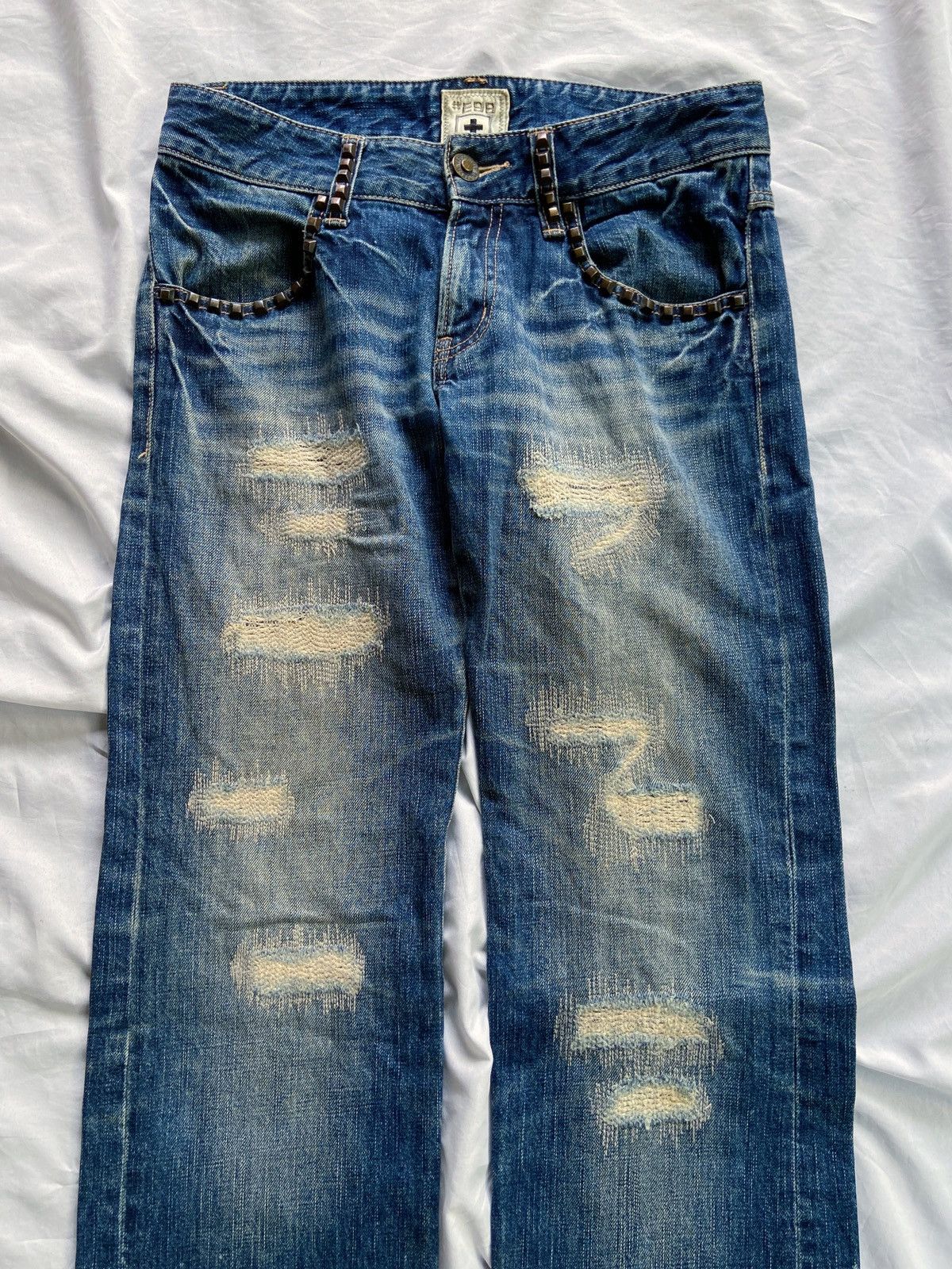 PPFM COOK JEANS #E99 DISTRESSED PUNK DENIM Size US 31 - 4 Thumbnail