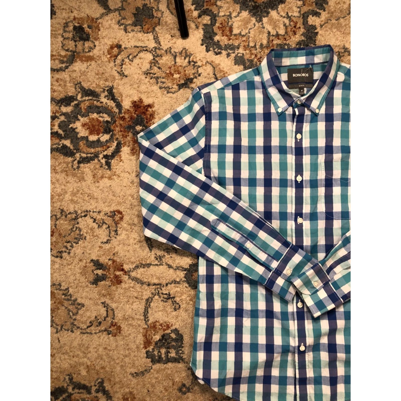 Bonobos Bonobos Shirt Mens M Blue Check Slim Fit Button Down Long Sleeve Casual Size US M / EU 48-50 / 2 - 3 Thumbnail