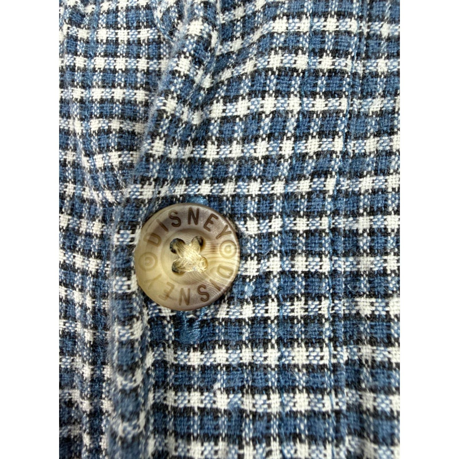 Disney VINTAGE Disney Shirt Men XL Oversized Button-Down Linen Cotton Check 90s Mickey Mouse Blue Regular Mens XL Shirt Size US XL / EU 56 / 4 - 7 Thumbnail