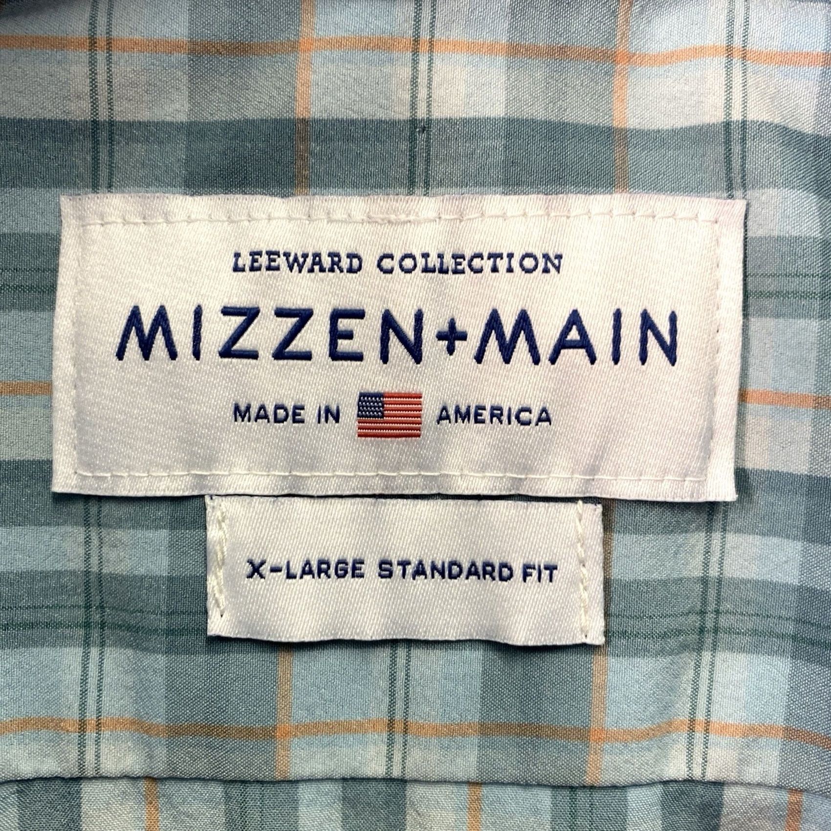 Mizzen+Main Mizzen+Main Shirt Men XL Blue Plaid Standard Fit Leeward Button-Up Casual/Business/Workwear Size US XL / EU 56 / 4 - 3 Thumbnail
