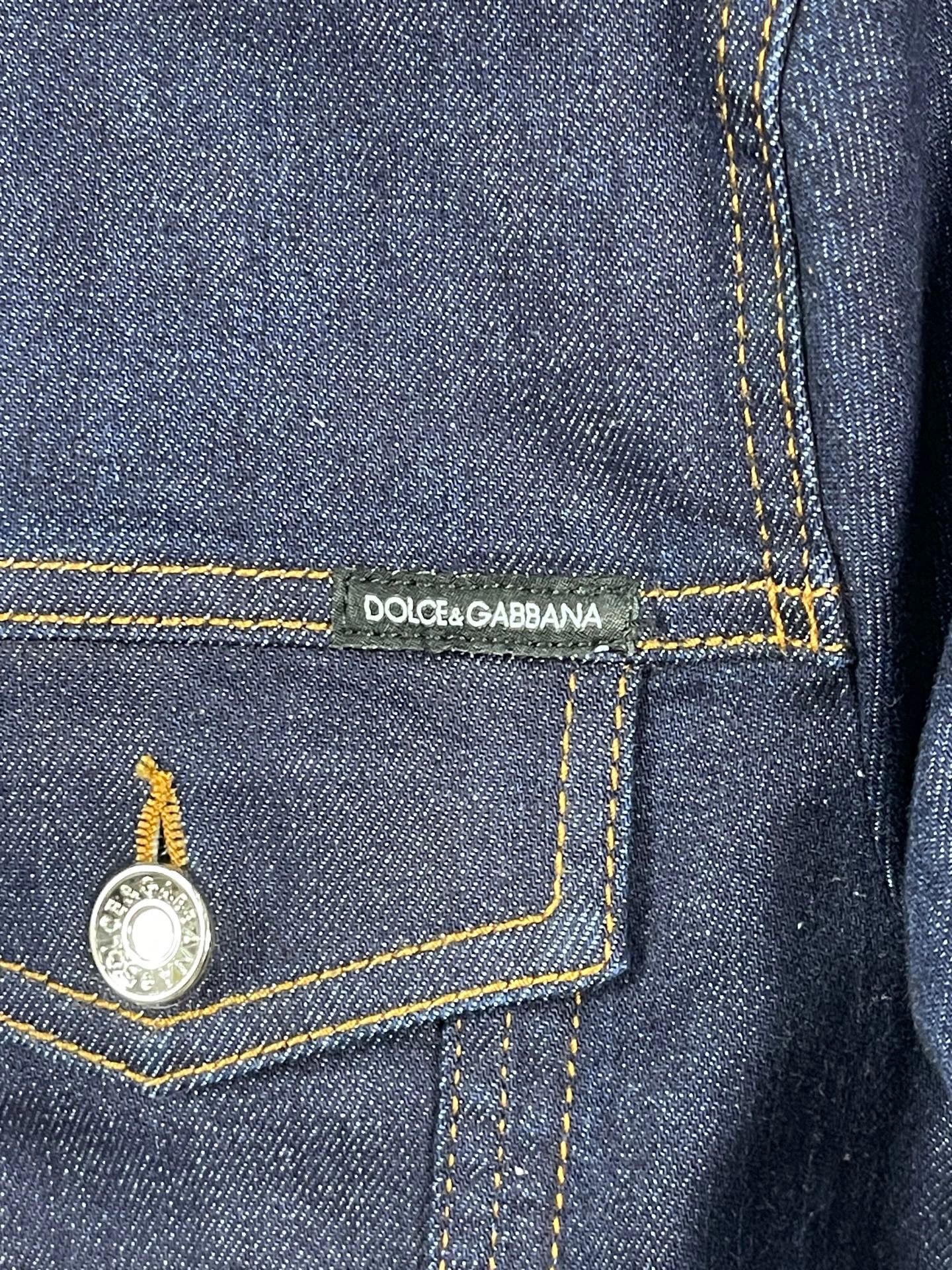 Dolce & Gabbana DG Crystal-Embellished Denim Jacket Women's Size XS / US 0-2 / IT 36-38 - 6 Thumbnail