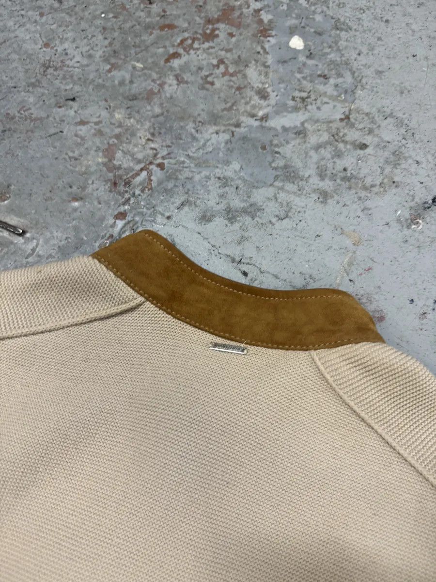 Versace Versace Hybrown Camel Leather & Cotton Zip-up Biker Jacket Size US M / EU 48-50 / 2 - 10 Thumbnail