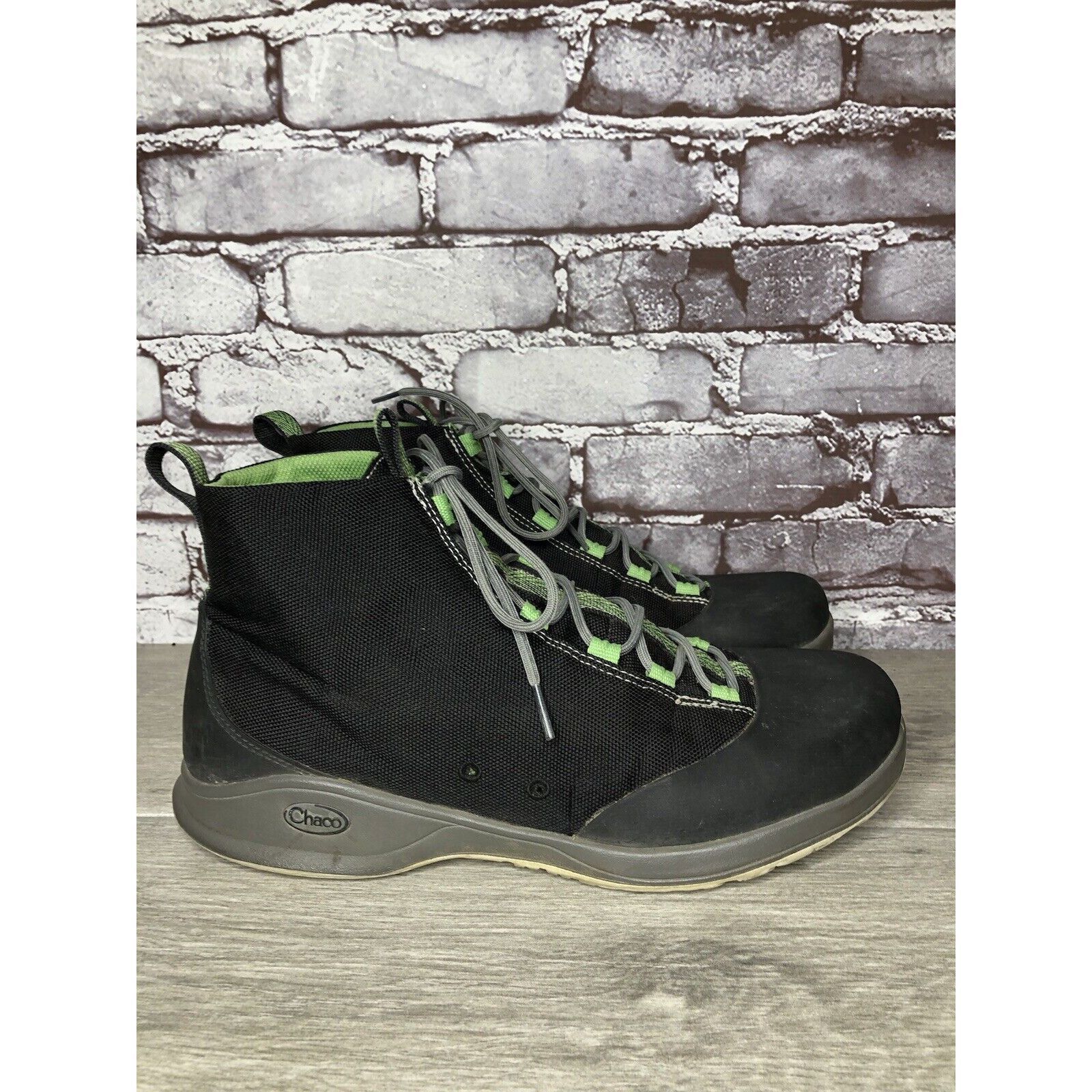 Chaco Chaco Tedinho Bulloo Black Canvas Green Lace Up Hiking Boots Size US 11 / EU 44 - 15 Thumbnail