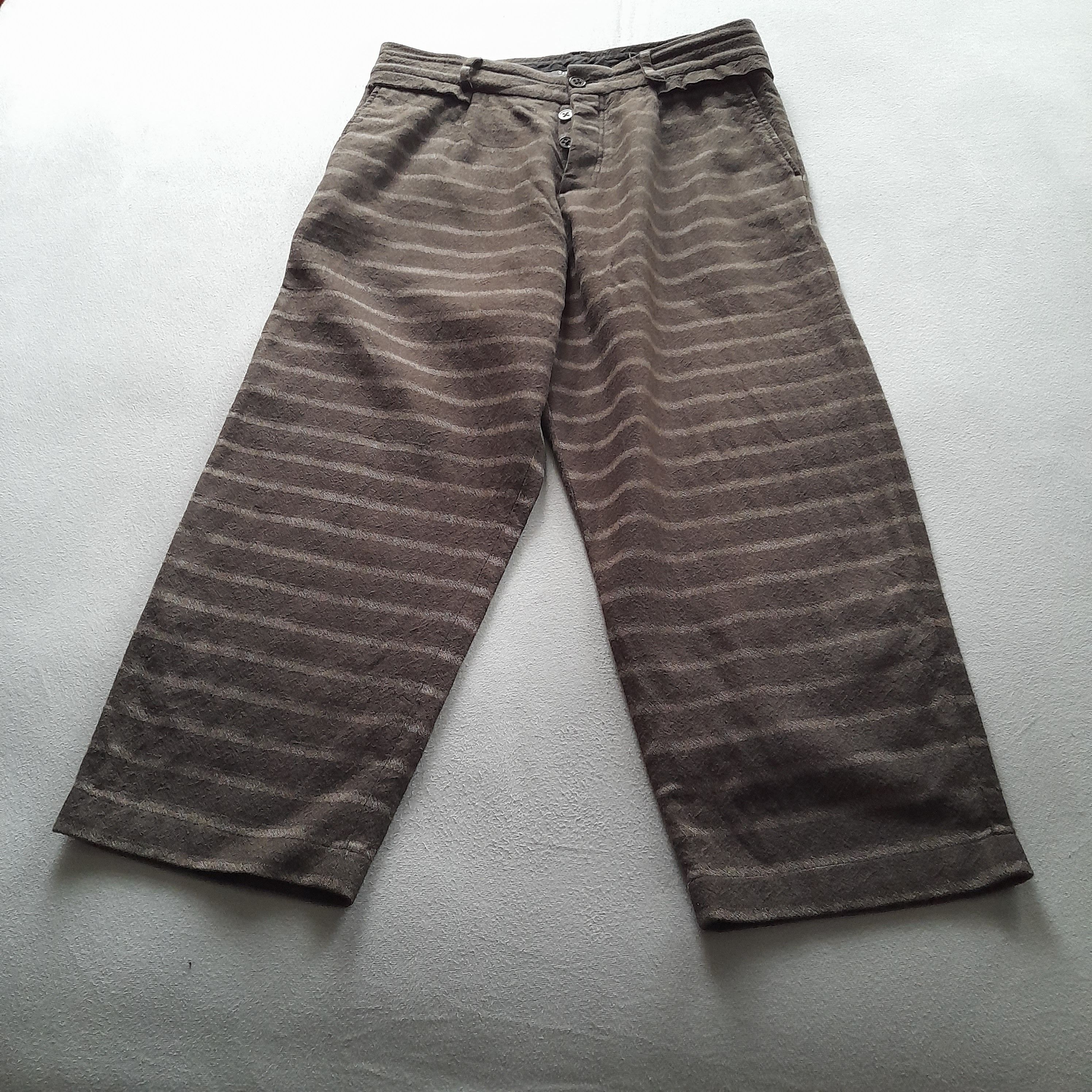 image of Damir Doma Cropped Wool Trousers in Dark Brown, Men's (Size 30)