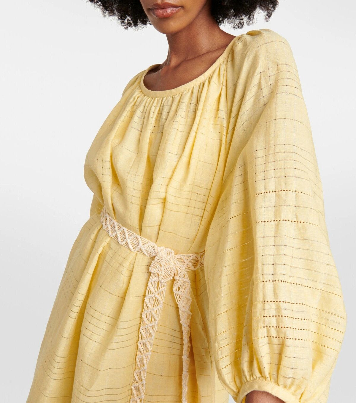 Loro Piana o1srvl11e0824 Medea Needle Midi Dress in Yellow Size M / US 6-8 / IT 42-44 - 5 Thumbnail