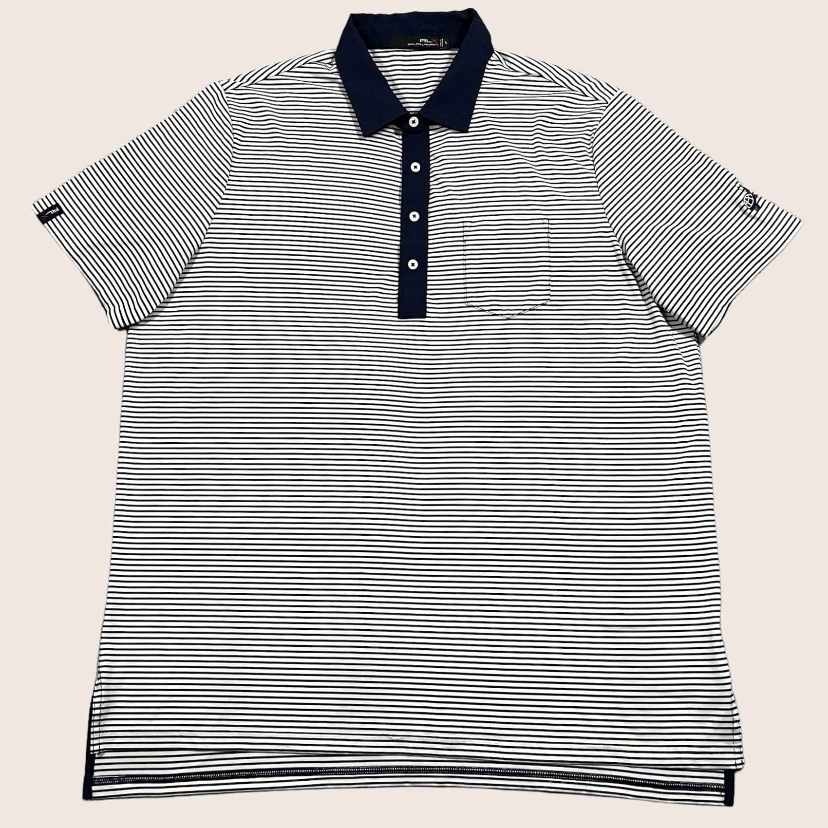 RLX Ralph Lauren RLX Ralph Lauren Polo Shirt Men XL Stripe Loxahatchee Country Club Golf Stretch Blue Size US XL / EU 56 / 4 - 1 Thumbnail