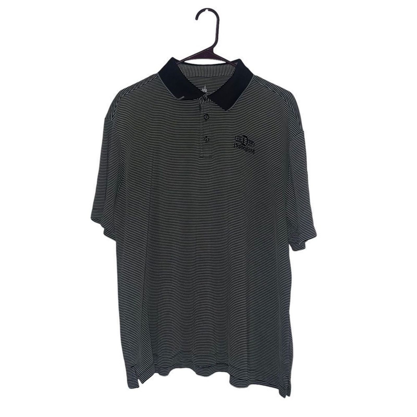 Disney Disney Parks Disneyland Polo Shirt Men XL Black Gray Striped Size US XL / EU 56 / 4 - 2 Thumbnail