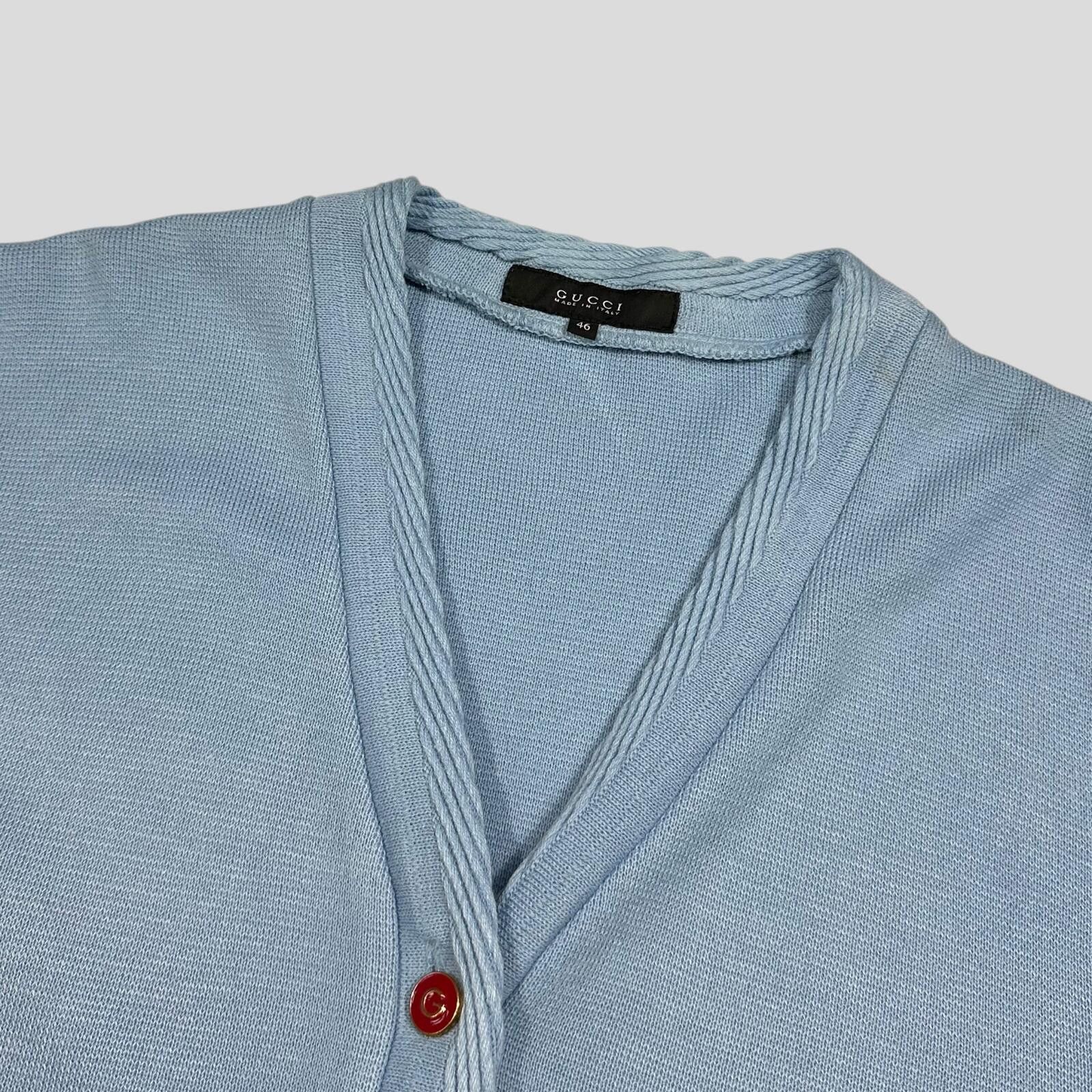 Gucci Gucci by Tom Ford 00’s Baby Blue Cable Knit Cardigan - M/L Size US L / EU 52-54 / 3 - 2 Thumbnail